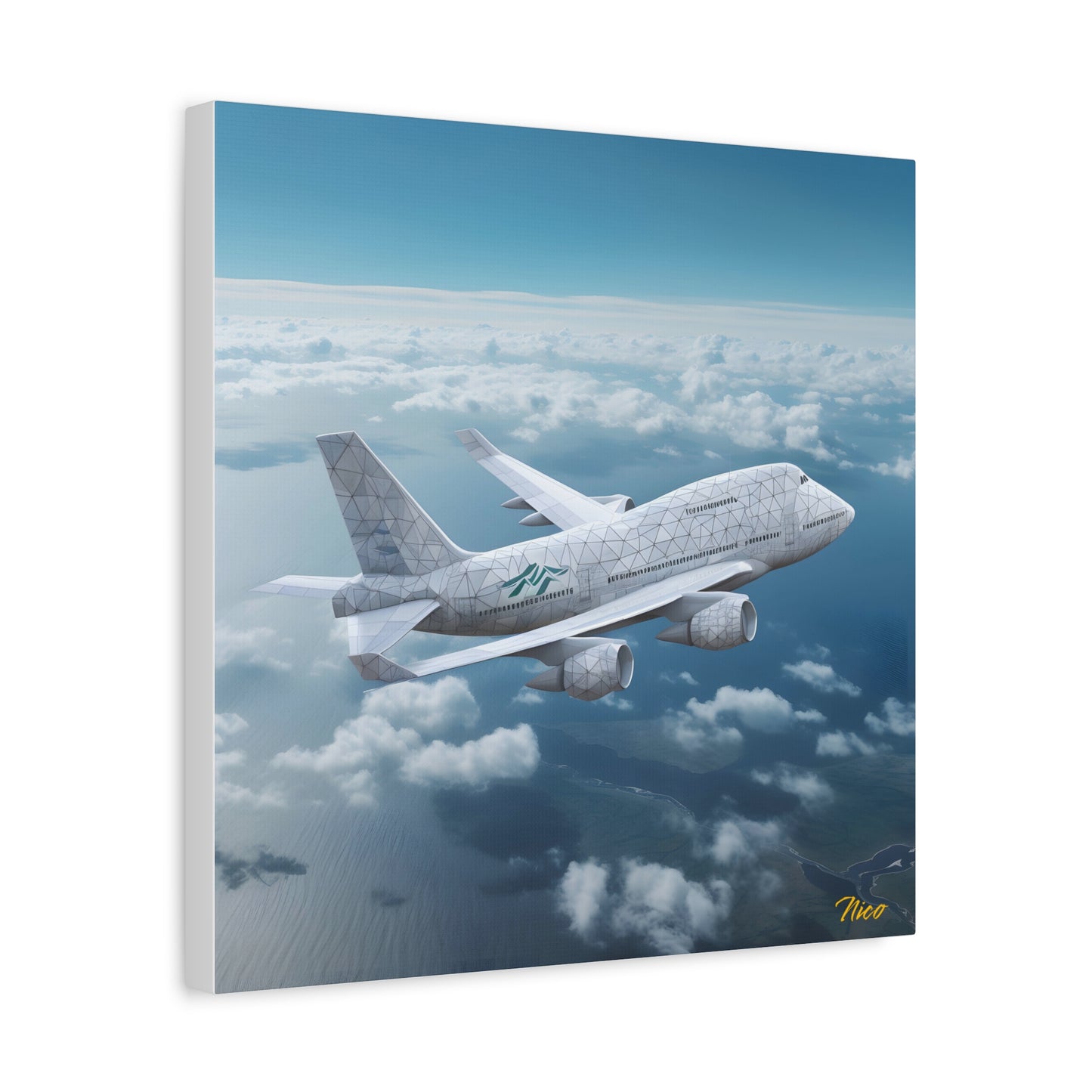 Frequent Flyer Miles Series Print #3 - Streched Matte Canvas Print, 1.25" Thick