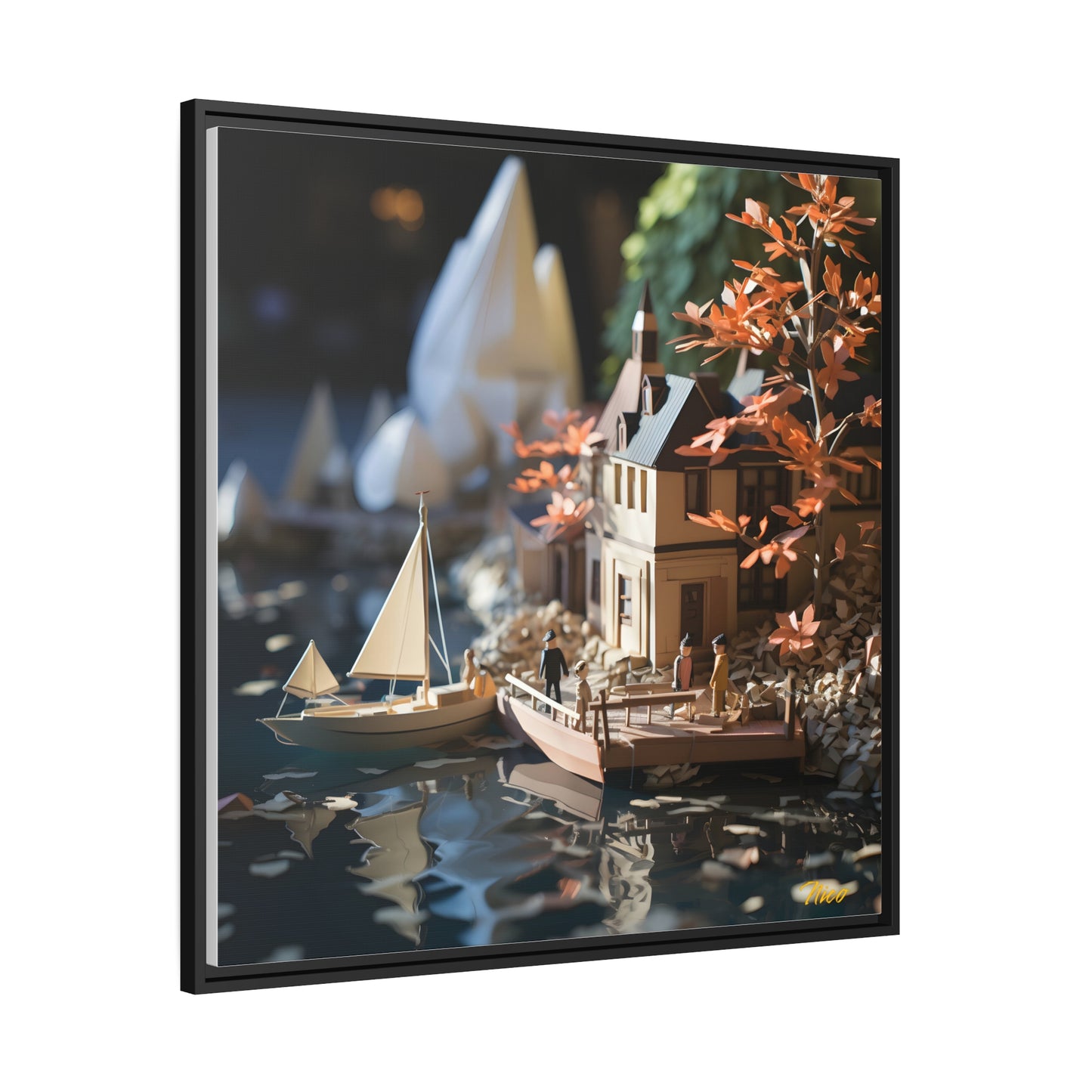 On The Docks By The Bay Series Print #9 - Black Framed Canvas Print