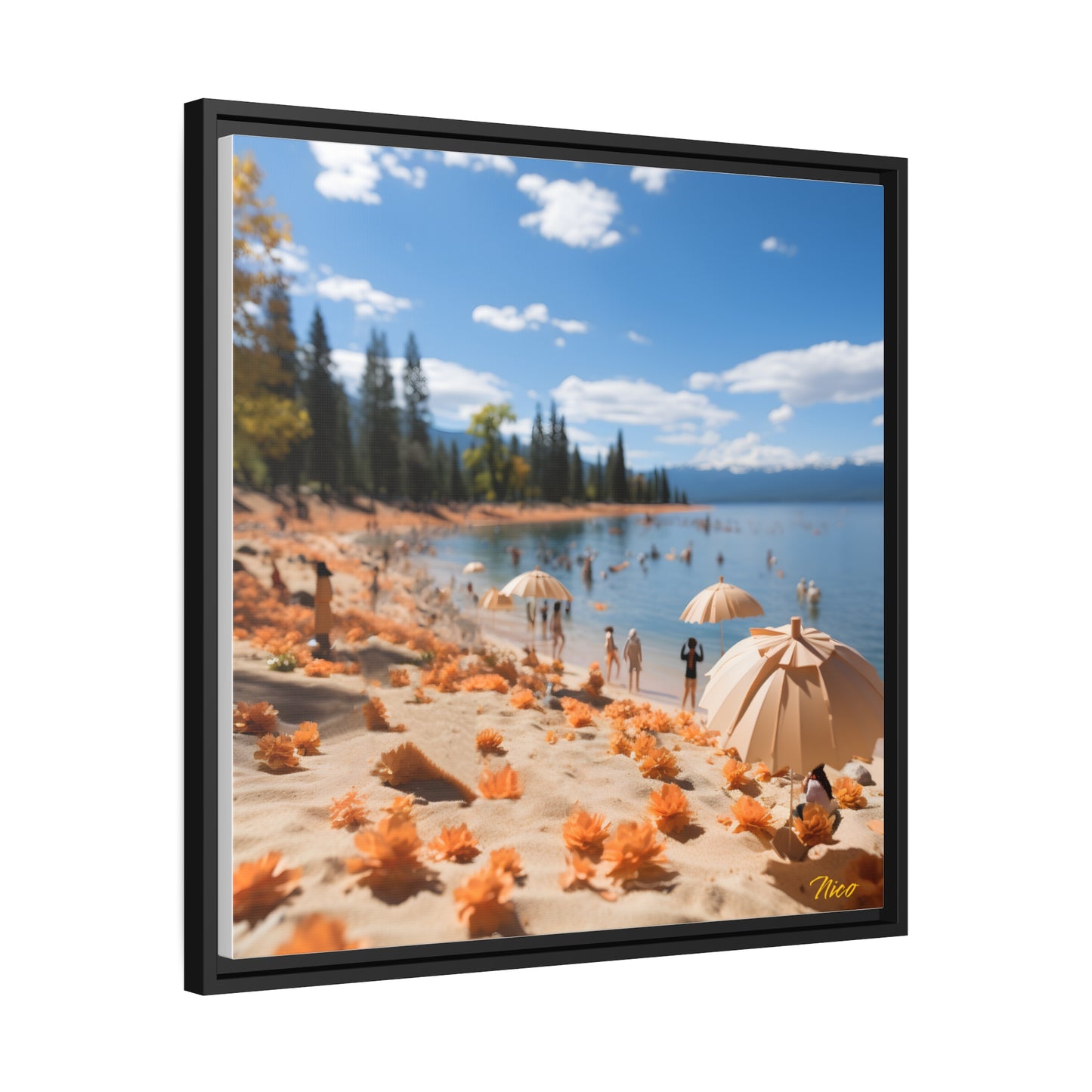 Mountain Lake Series Print #8 - Black Framed Canvas Print