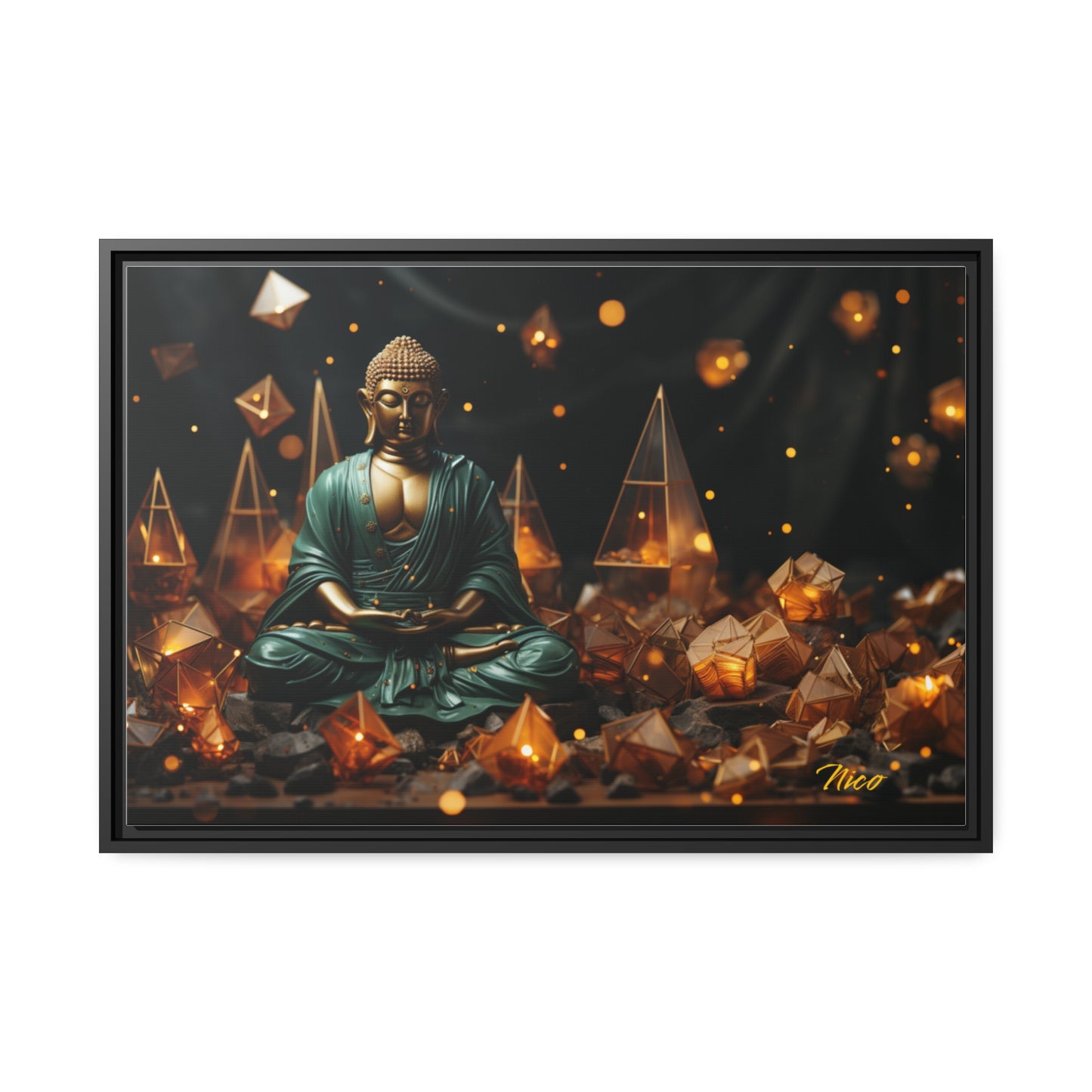 Ascending Buddha Series Print #4 - Black Framed Canvas Print