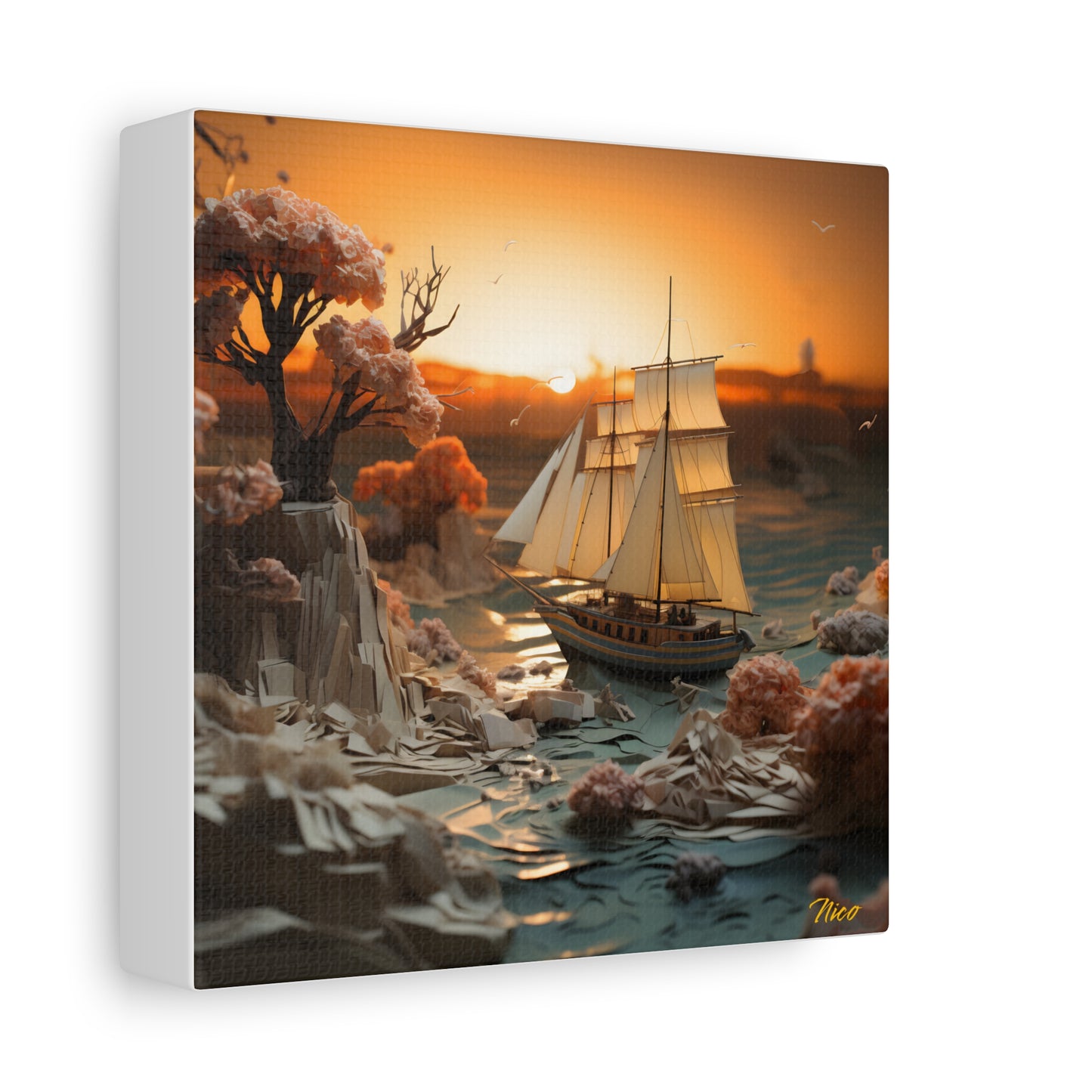 Into The Sunset Series Print #3 - Streched Matte Canvas Print, 1.25" Thick