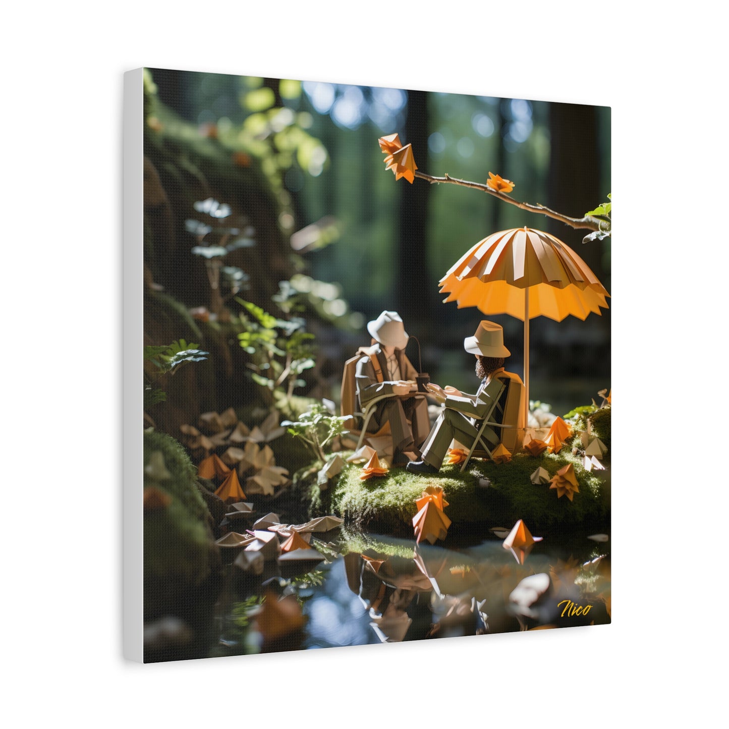 Relaxing By The Brook Series Print #2 - Streched Matte Canvas Print, 1.25" Thick