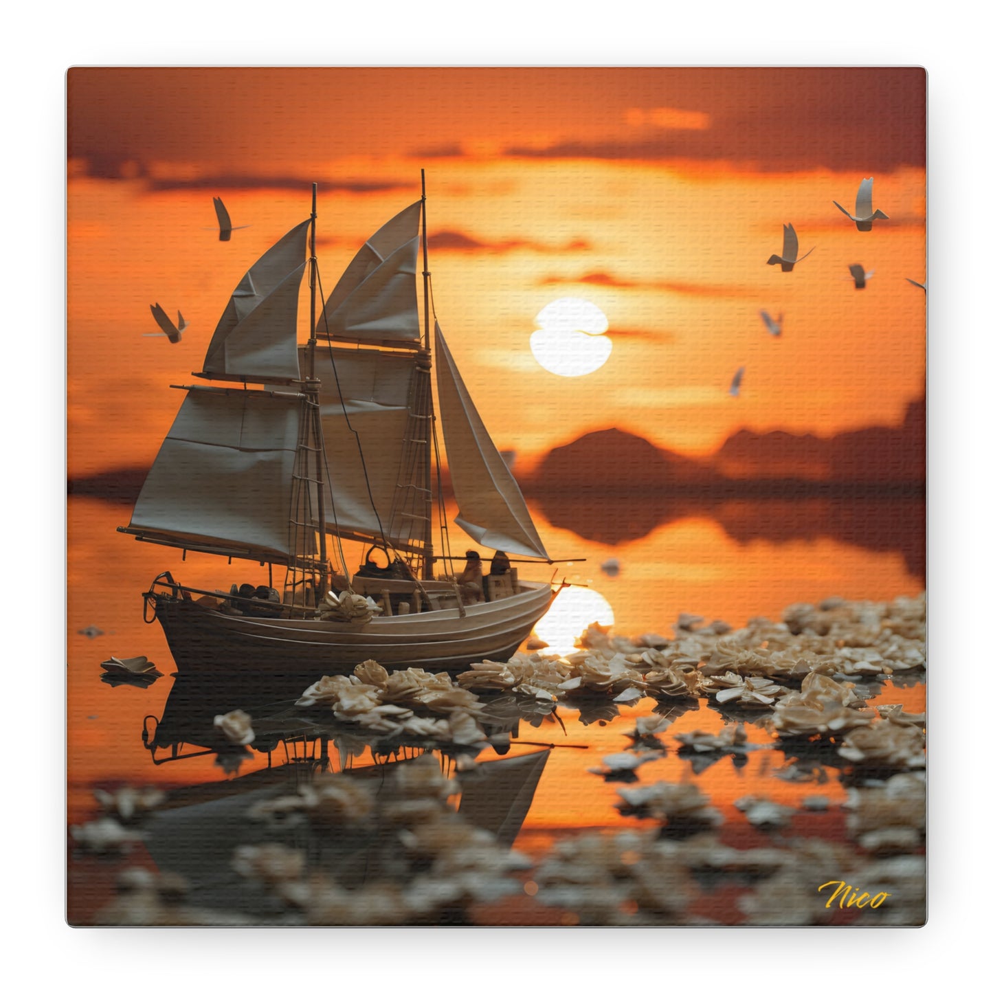 Into The Sunset Series Print #9 - Streched Matte Canvas Print, 1.25" Thick