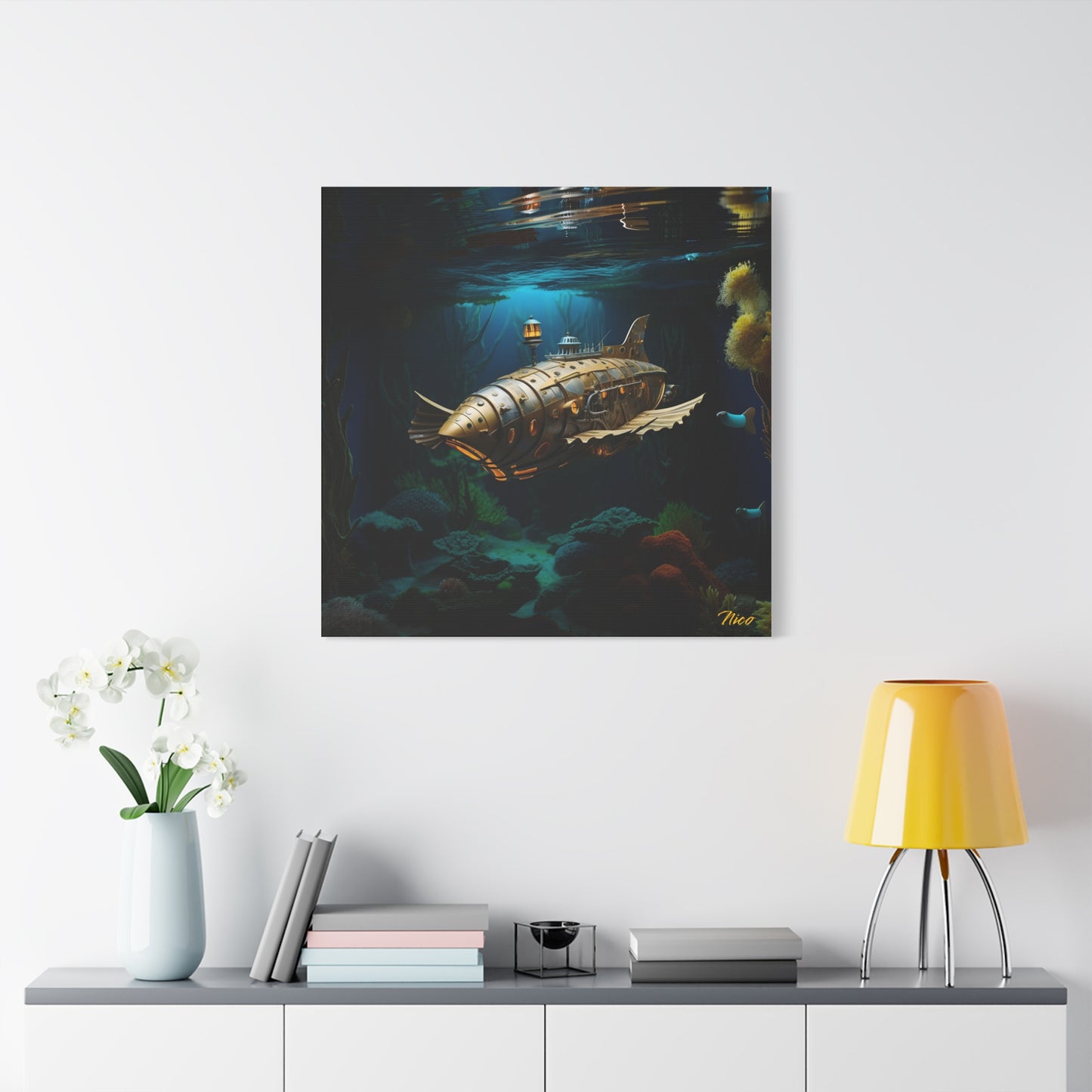 20,000 Leagues Under The Sea Series Print #9 - Streched Matte Canvas Print, 1.25" Thick