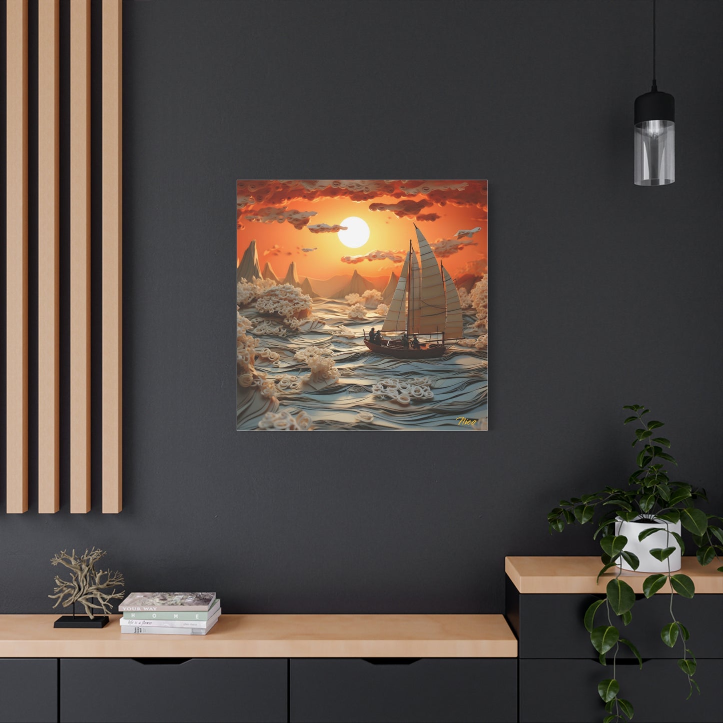 Into The Sunset Series Print #8 - Streched Matte Canvas Print, 1.25" Thick