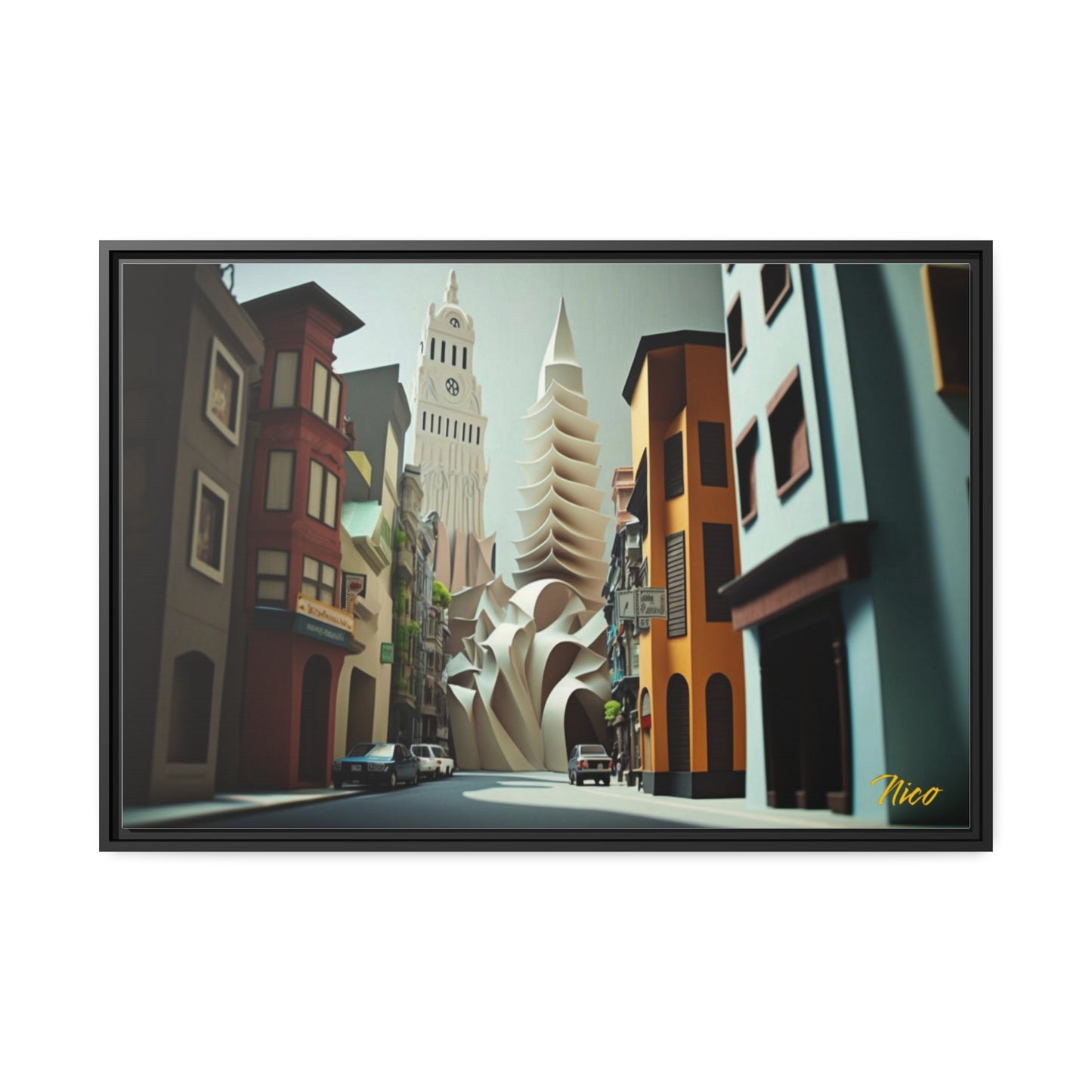 Eastern Metropolis Series Print #1 - Extended Black Framed Canvas Print