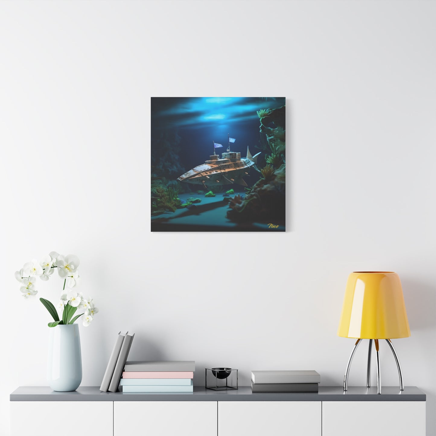 20,000 Leagues Under The Sea Series Print #3 - Streched Matte Canvas Print, 1.25" Thick