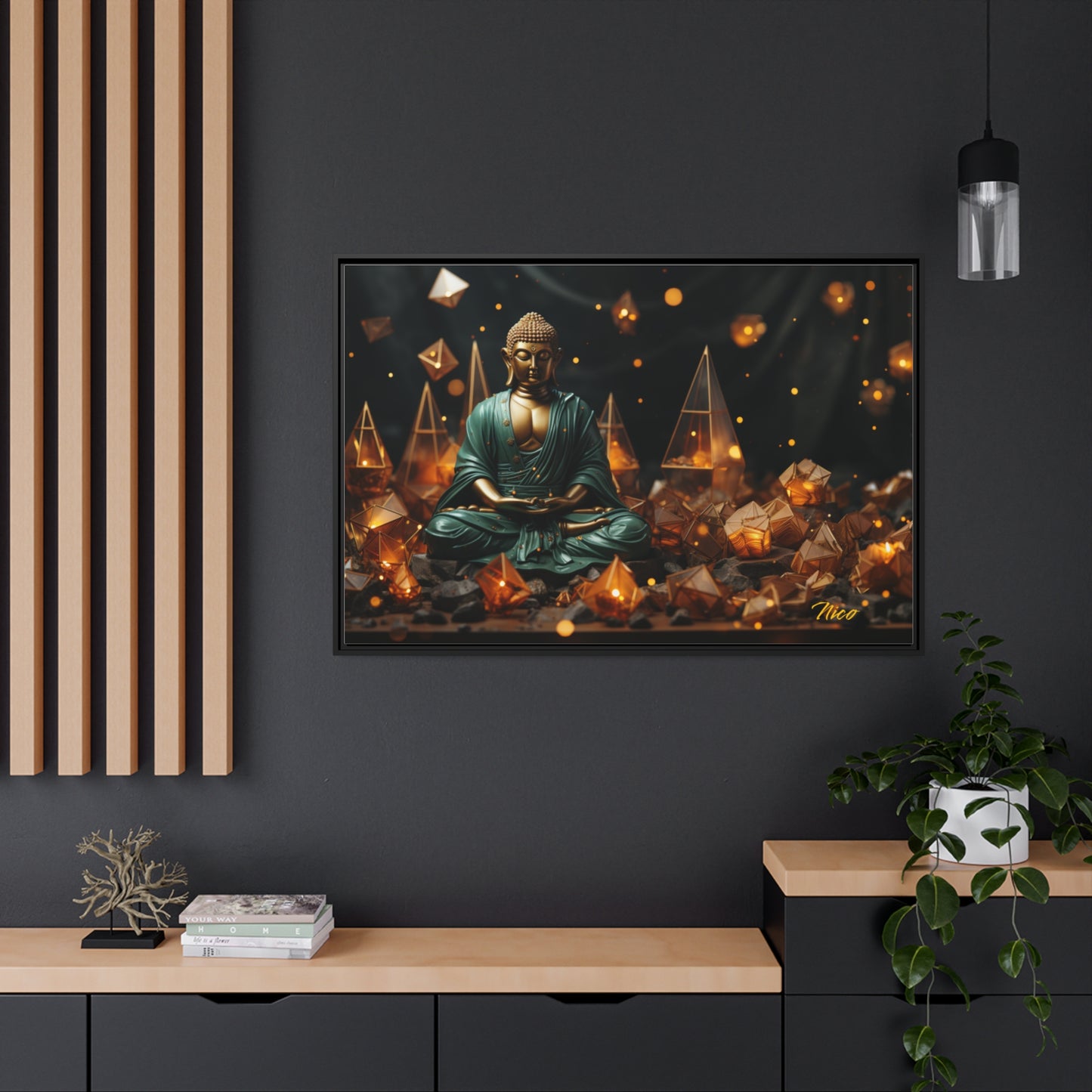 Ascending Buddha Series Print #4 - Black Framed Canvas Print