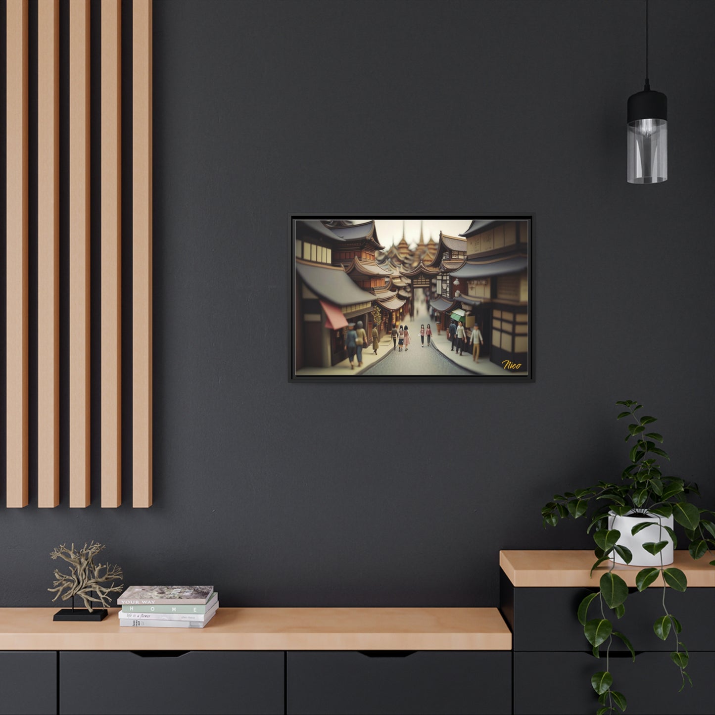 Eastern Metropolis Series Print #9 - Extended Black Framed Canvas Print By Nico