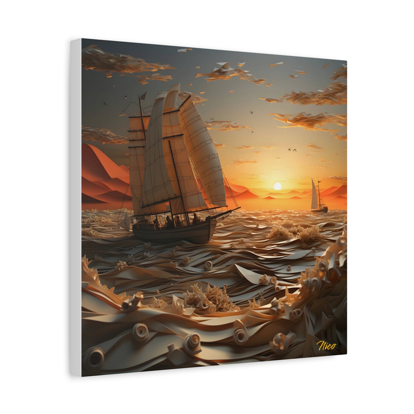 Into The Sunset Series Print #5 - Streched Matte Canvas Print, 1.25" Thick