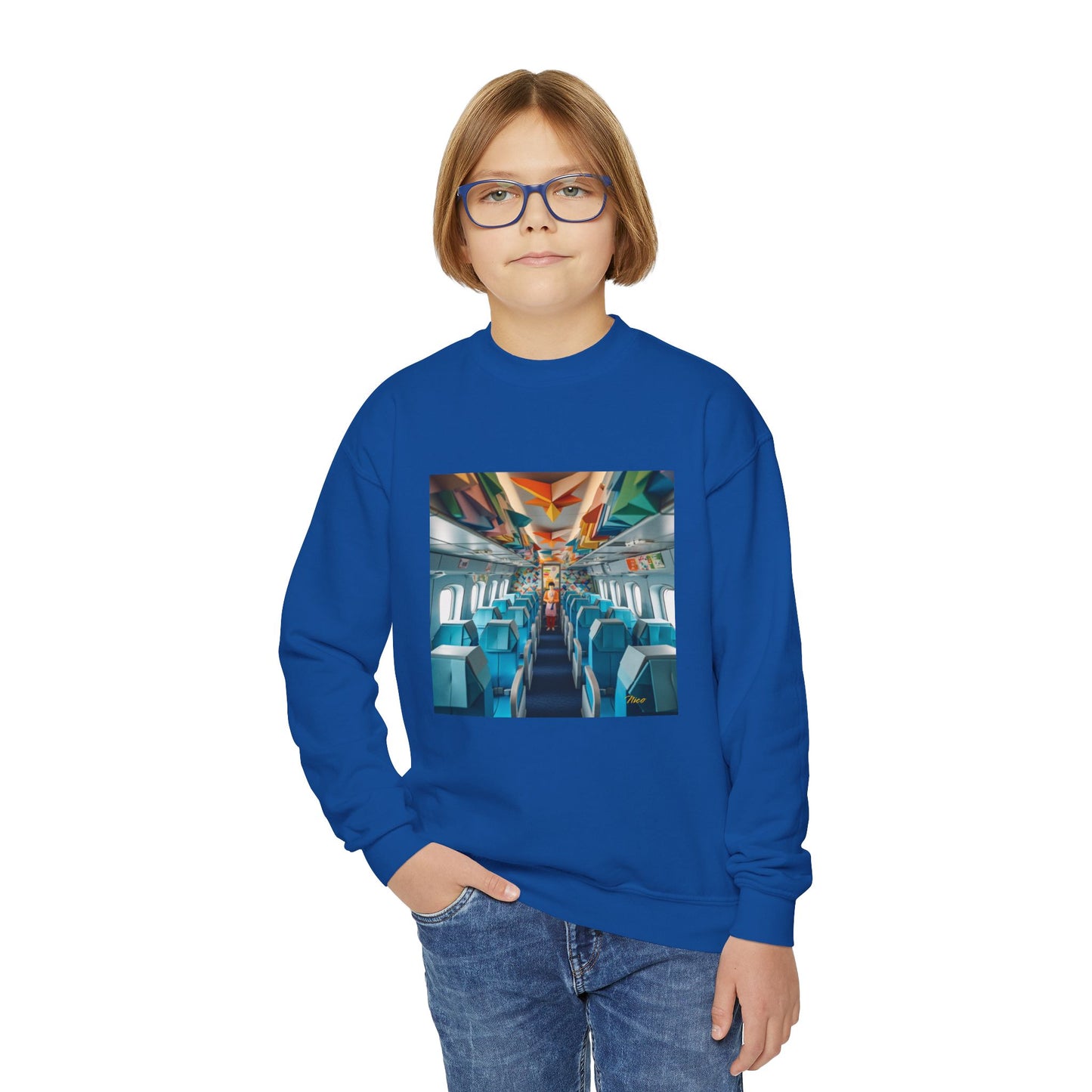 Frequent Flyer Miles Series Print #6 Youth Crewneck Sweatshirt