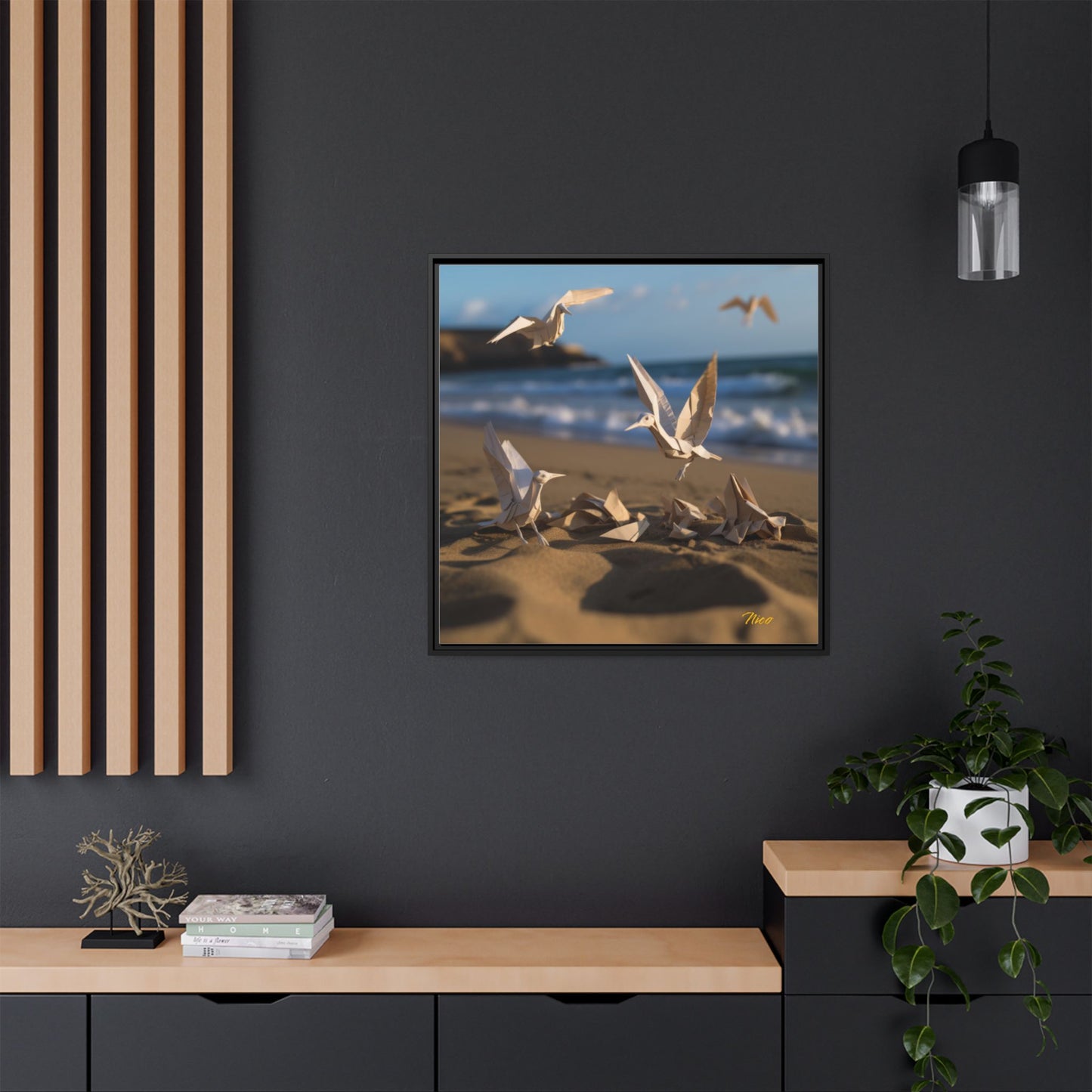 By The Seaside Series Print #7 - Black Framed Canvas Print