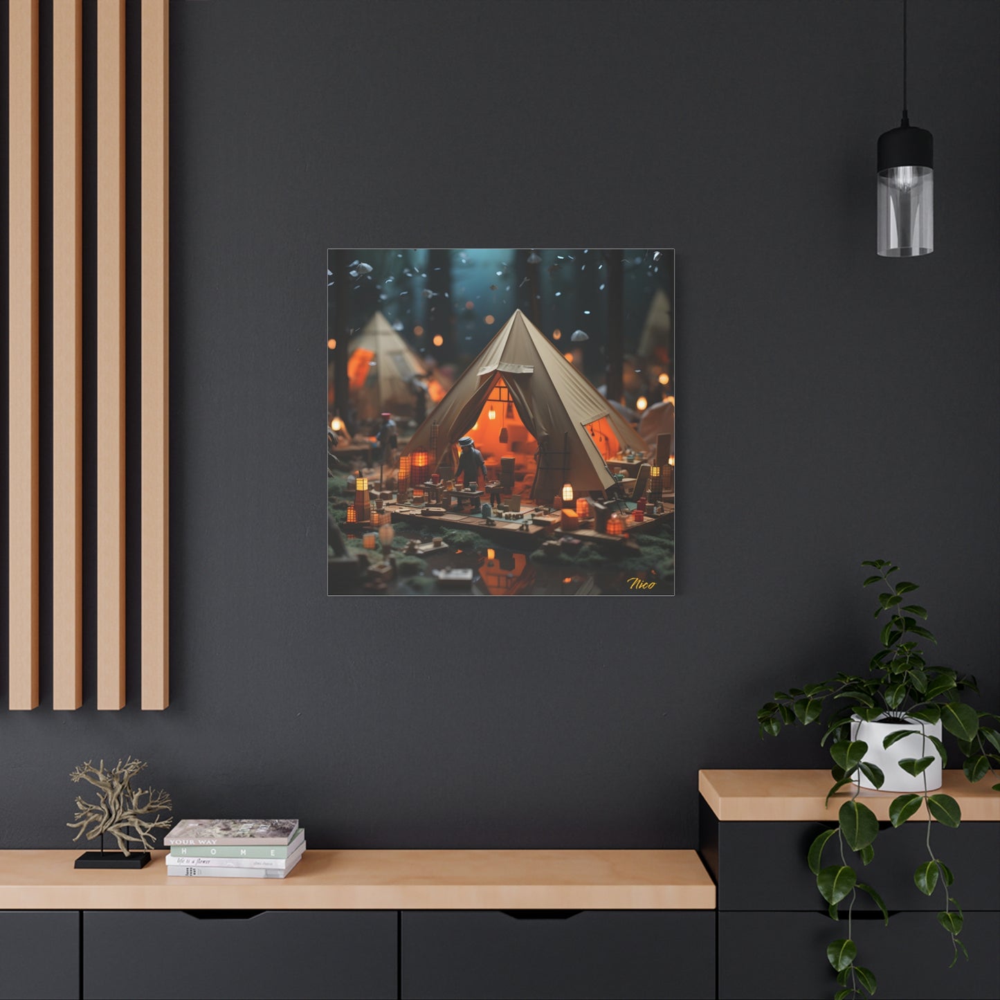 Camping In The Rain Series Print #8 - Streched Matte Canvas Print, 1.25" Thick