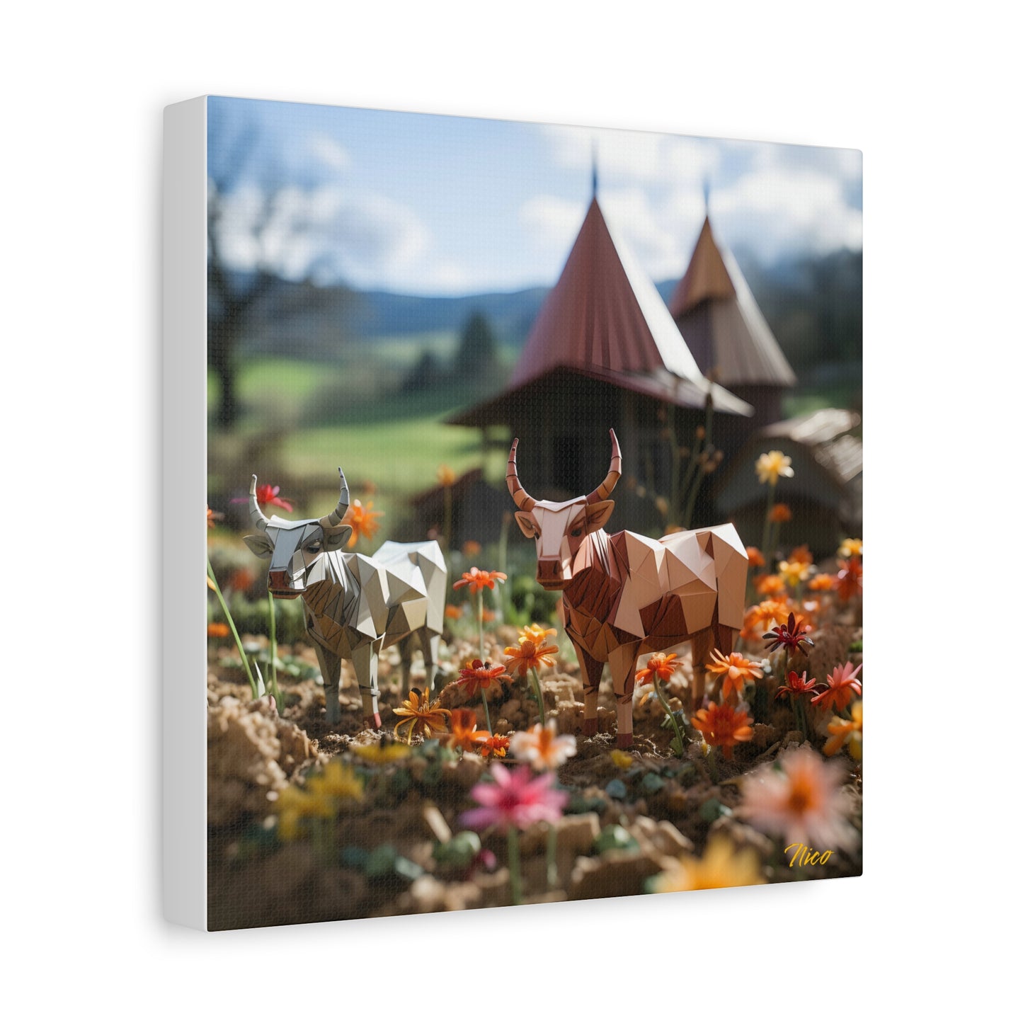 Meadow By The Farm Series Print #8 - Streched Matte Canvas Print, 1.25" Thick