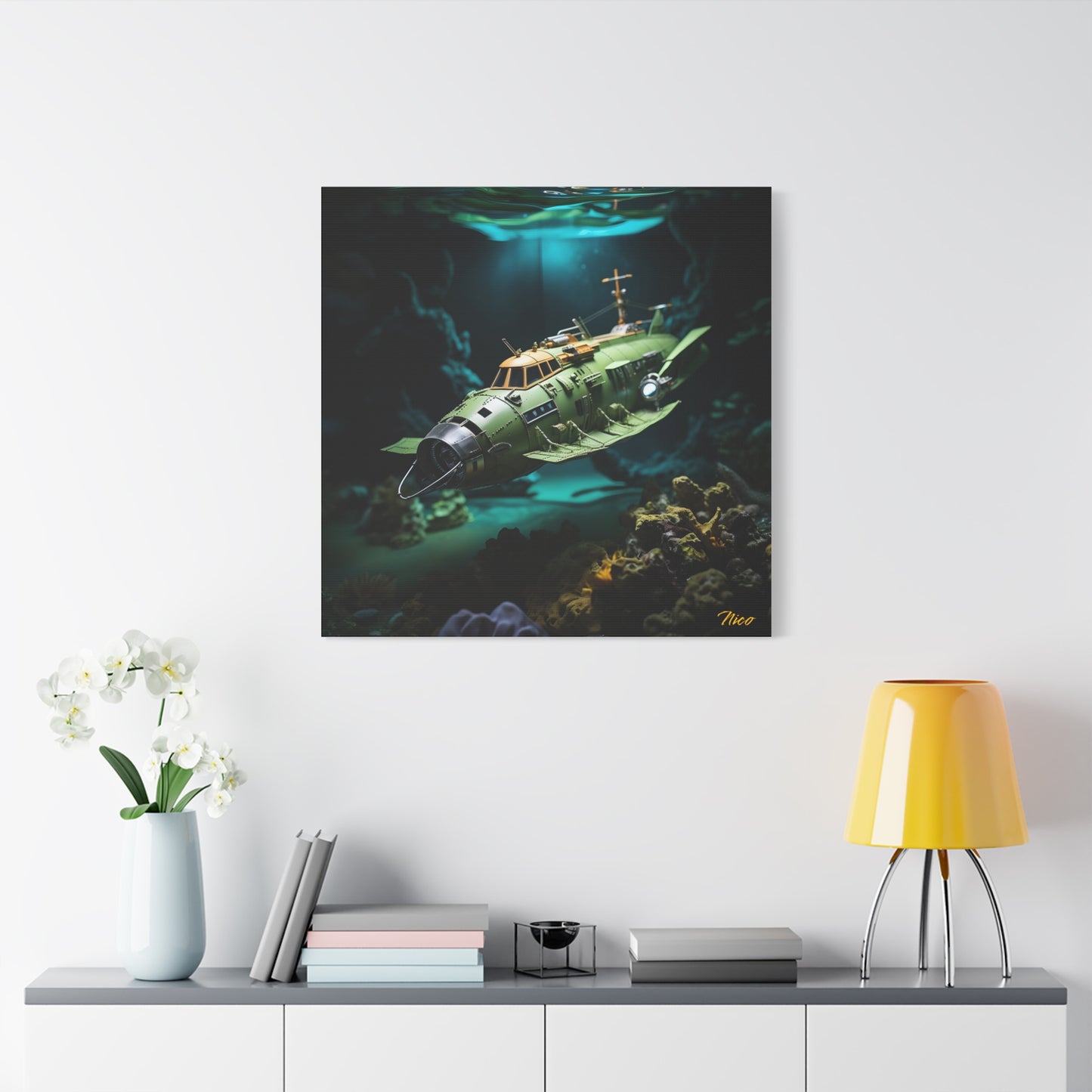 20,000 Leagues Under The Sea Series Print #10 - Streched Matte Canvas Print, 1.25" Thick