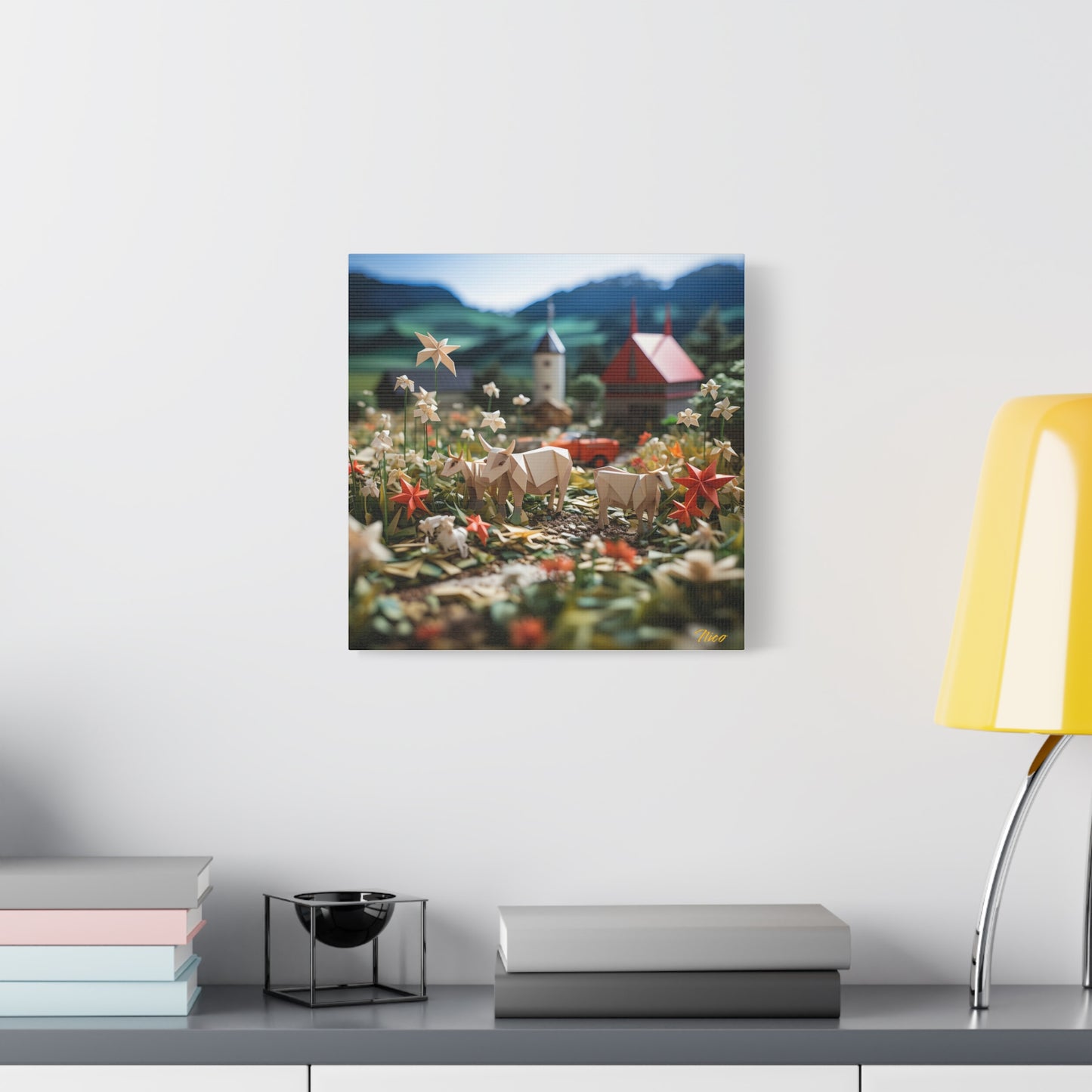 Meadow By The Farm Series Print #5 - Streched Matte Canvas Print, 1.25" Thick