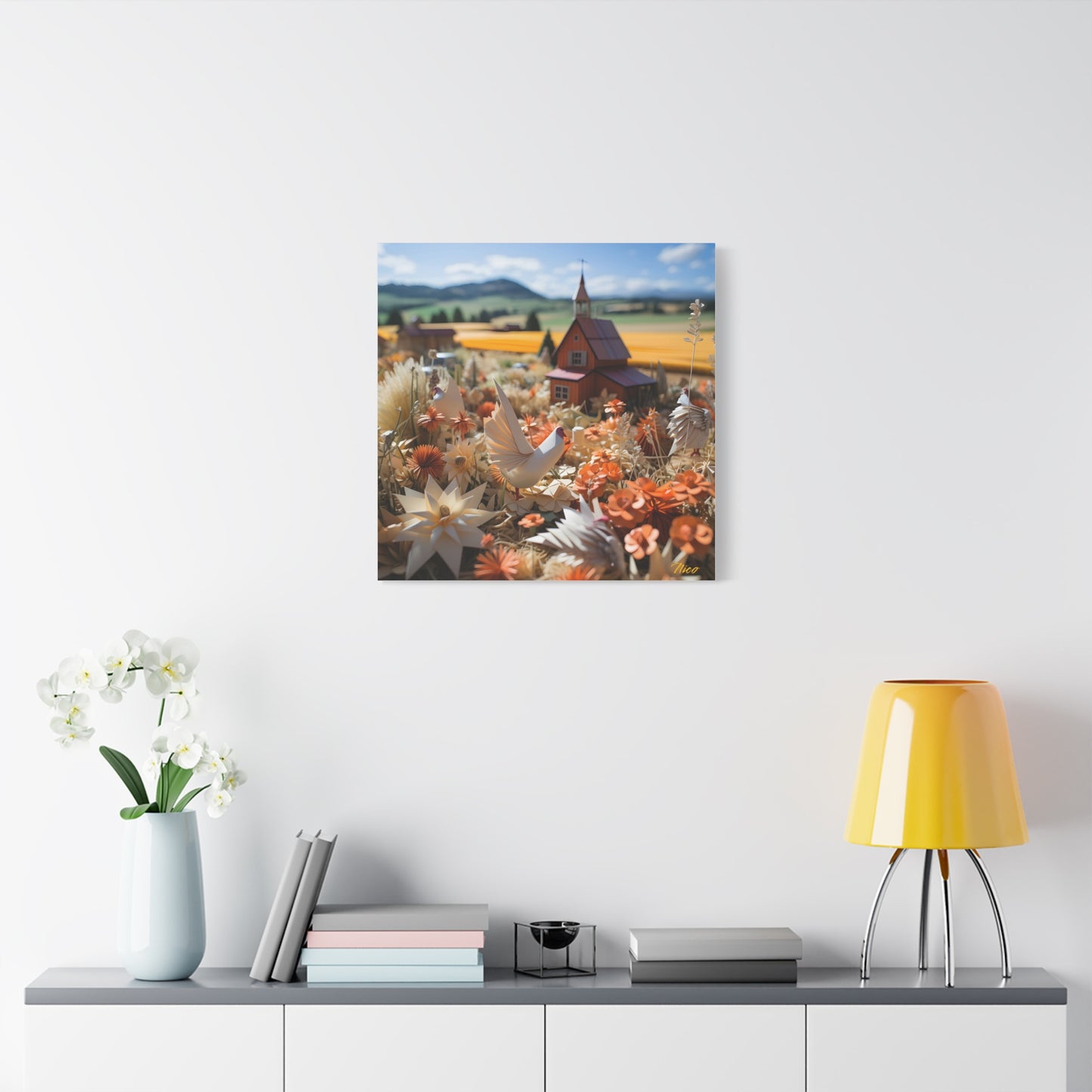 Meadow By The Farm Series Print #7 - Streched Matte Canvas Print, 1.25" Thick