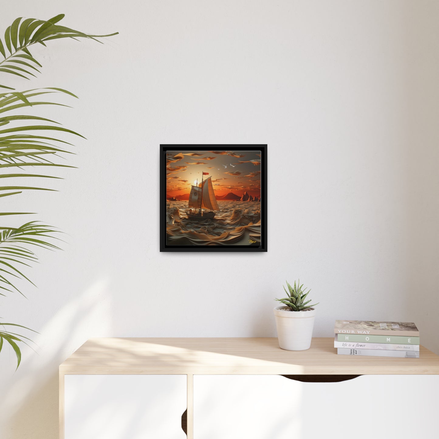 Into The Sunset Series Print #7 - Black Framed Canvas Print