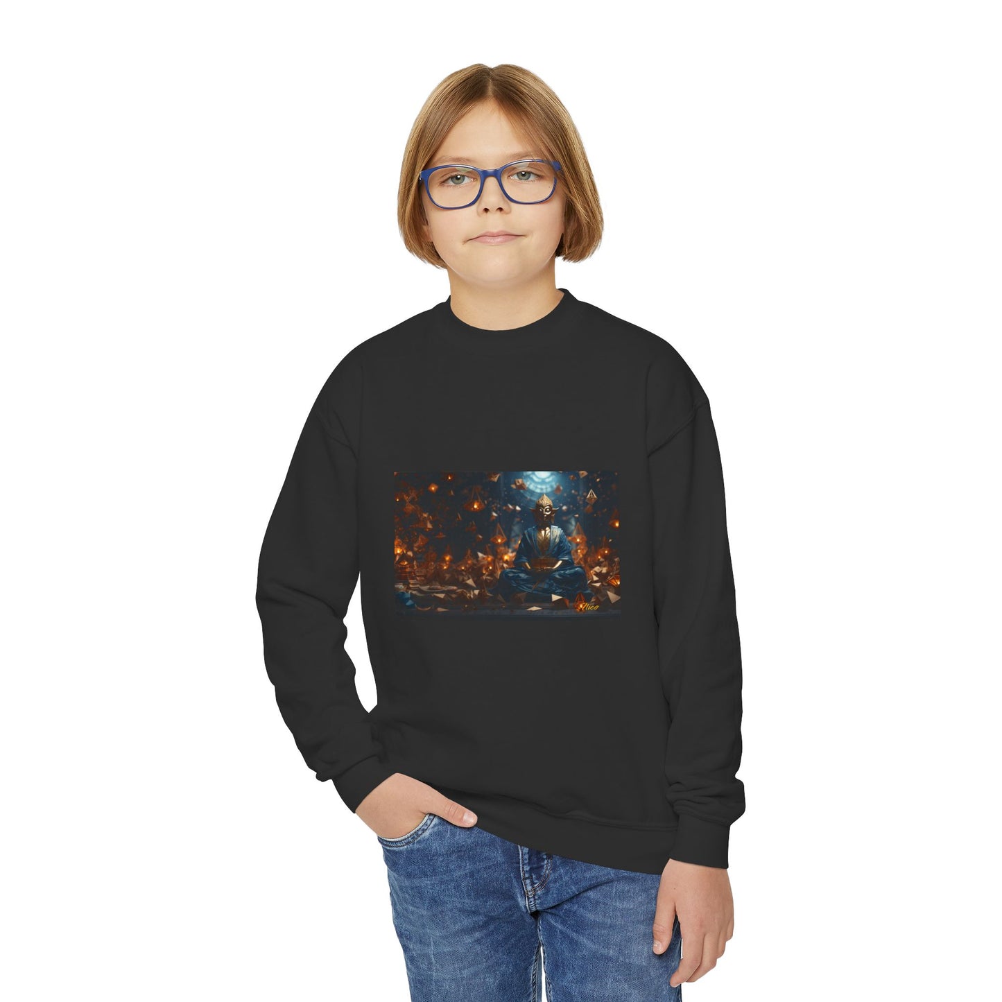 Ascending Buddah Series Print #1 Youth Crewneck Sweatshirt