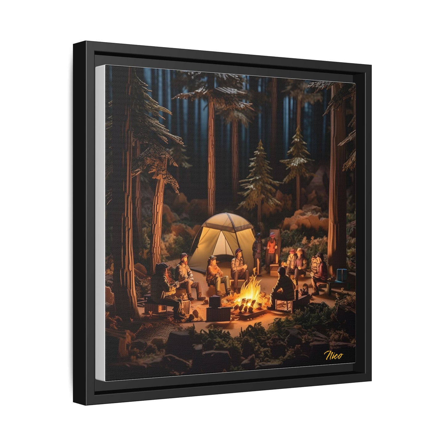 Under The Starry Skies Series Print #4 - Black Framed Canvas Print