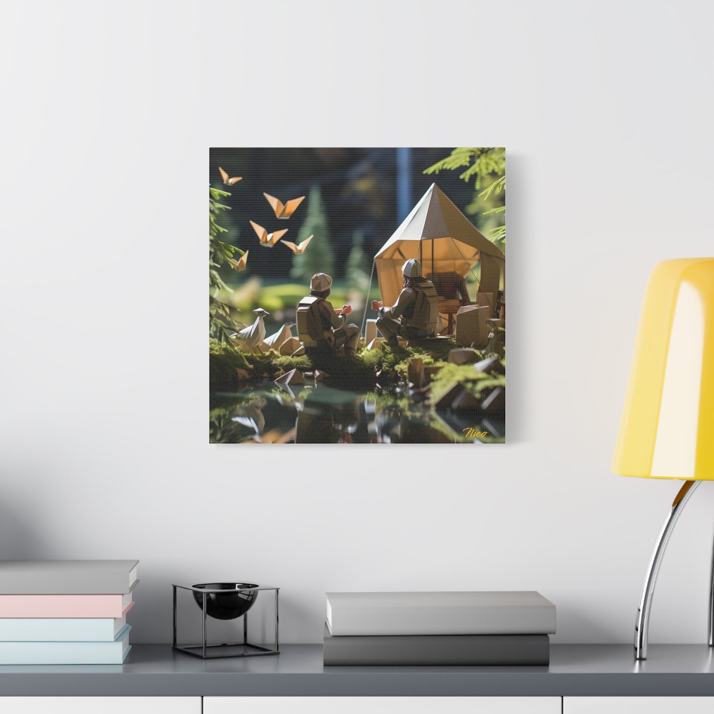 Relaxing By The Brook Series Print #5 - Streched Matte Canvas Print, 1.25" Thick