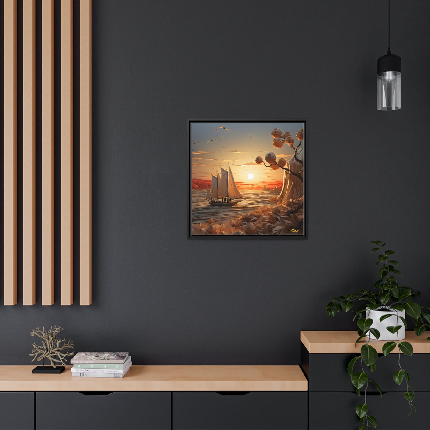 Into The Sunset Series Print #10 - Black Framed Canvas Print