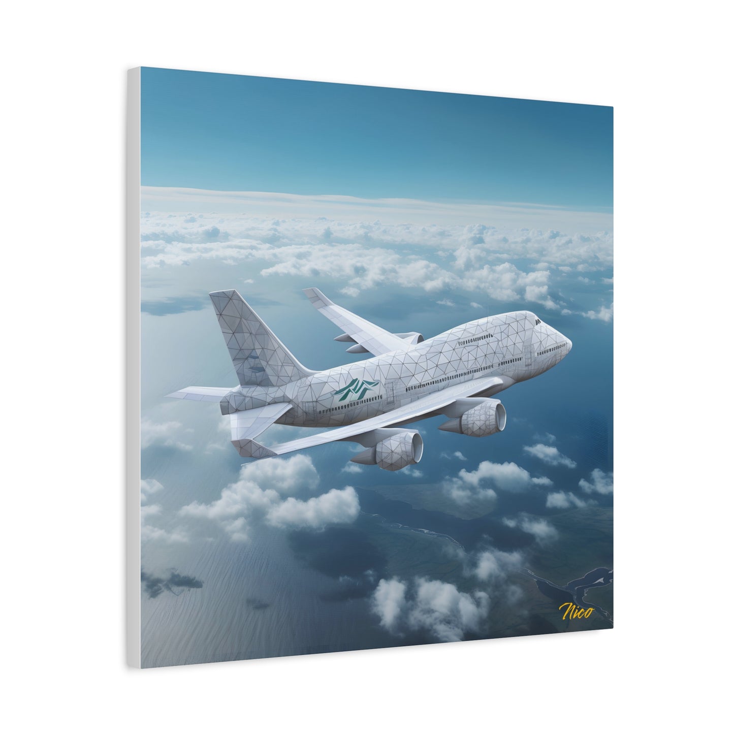 Frequent Flyer Miles Series Print #3 - Streched Matte Canvas Print, 1.25" Thick