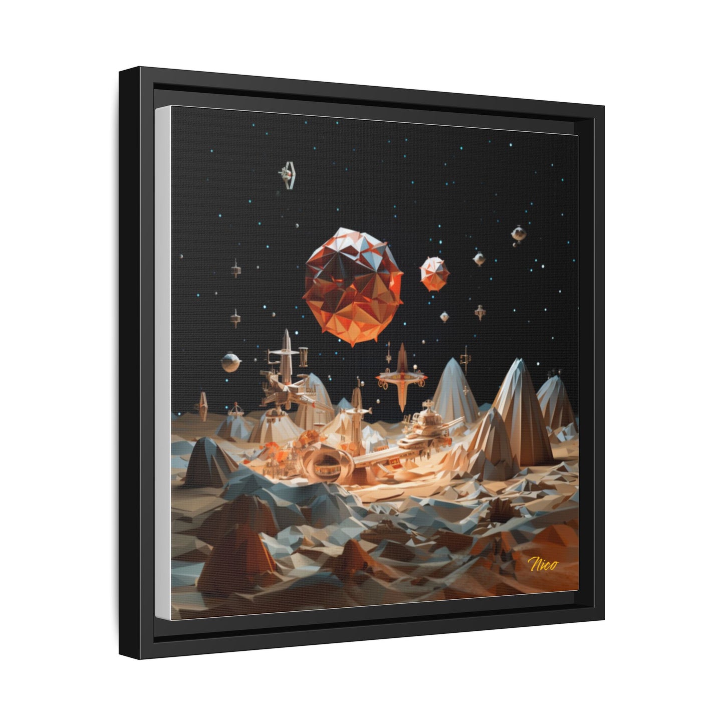 Elons' Dream Series Print #7 - Black Framed Canvas Print