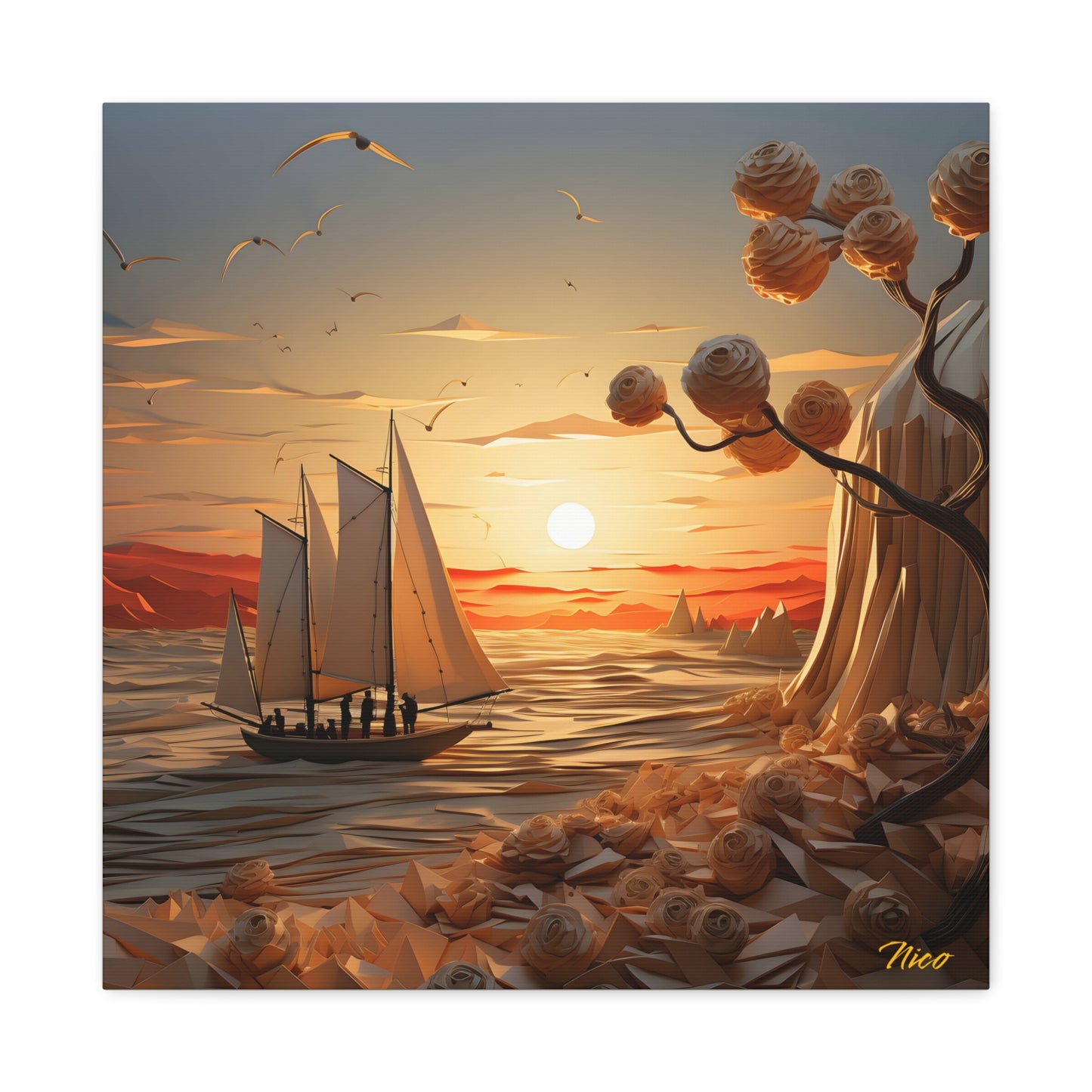 Into The Sunset Series Print #10 - Streched Matte Canvas Print, 1.25" Thick