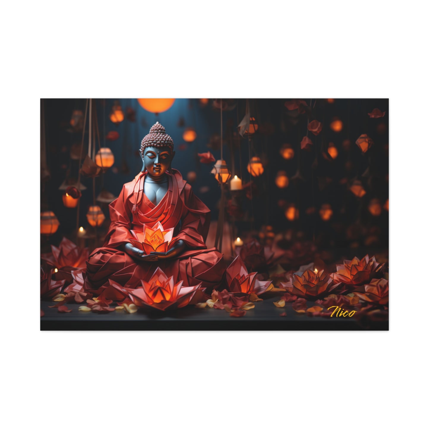 Ascending Buddha Series Print #2 - Streched Matte Canvas Print, 1.25" Thick