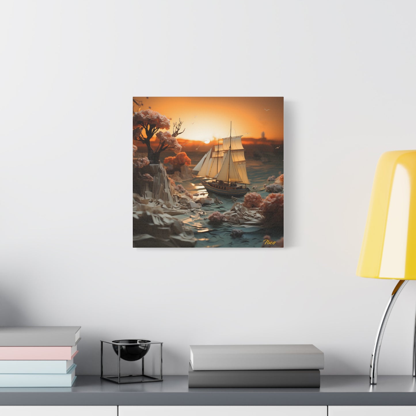 Into The Sunset Series Print #3 - Streched Matte Canvas Print, 1.25" Thick