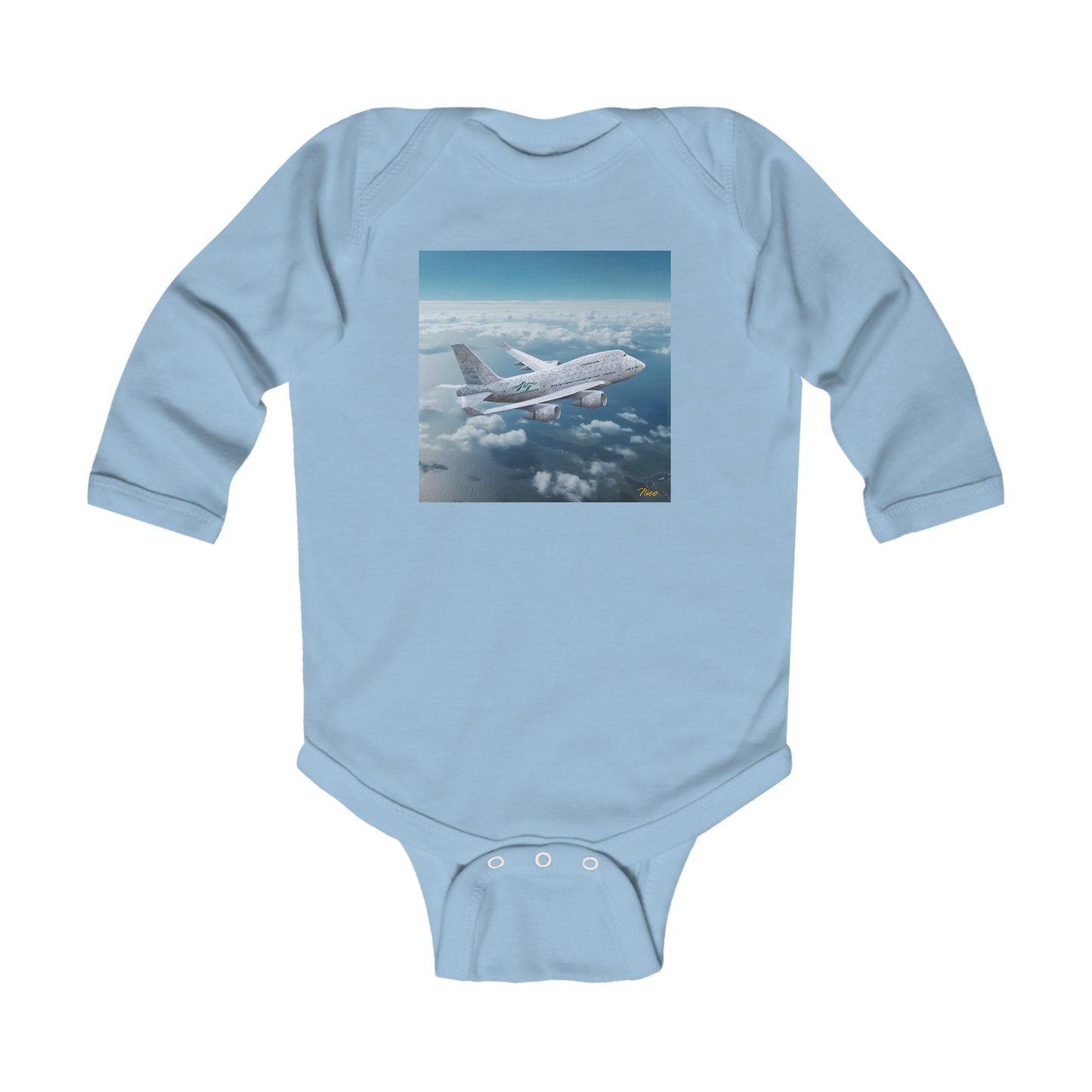 Frequent Flyer Miles Series Print #3 Infant Long Sleeve Bodysuit