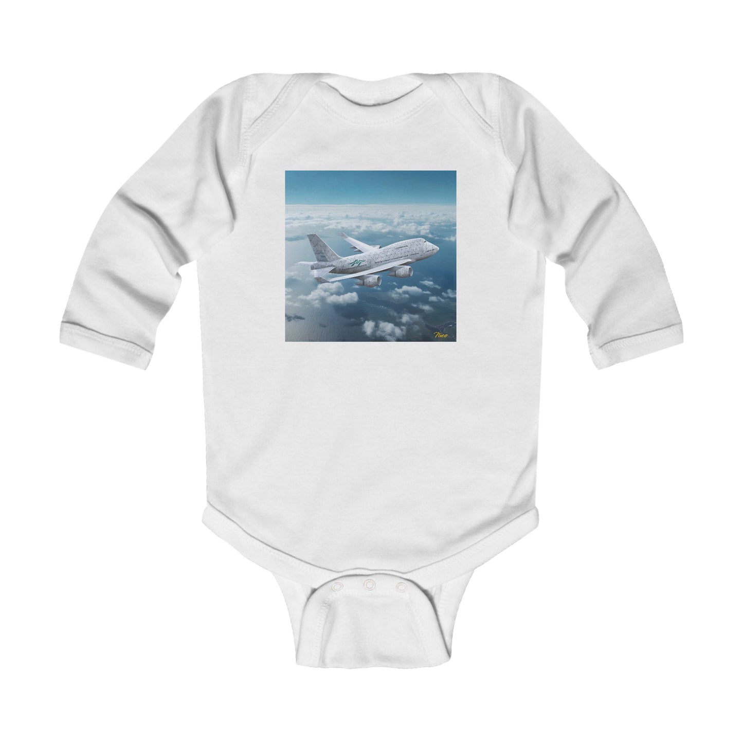 Frequent Flyer Miles Series Print #3 Infant Long Sleeve Bodysuit