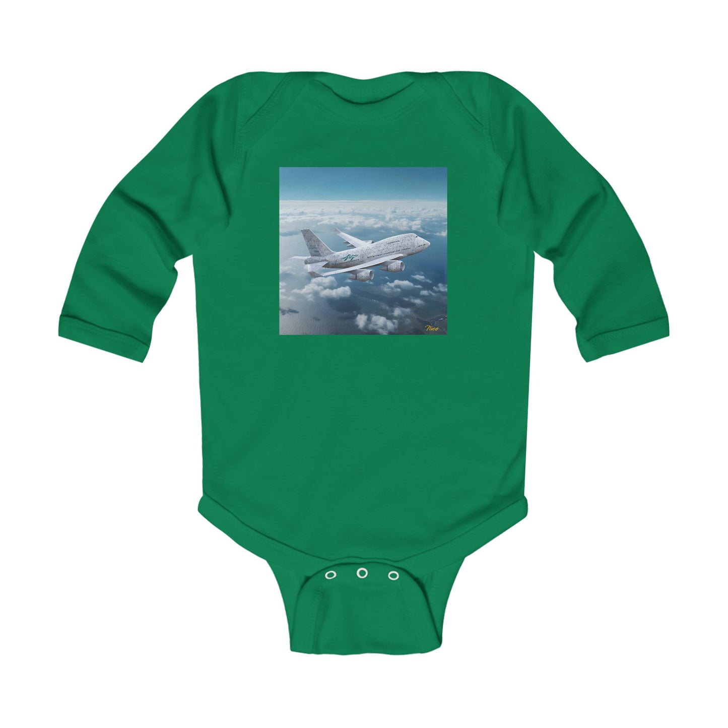 Frequent Flyer Miles Series Print #3 Infant Long Sleeve Bodysuit