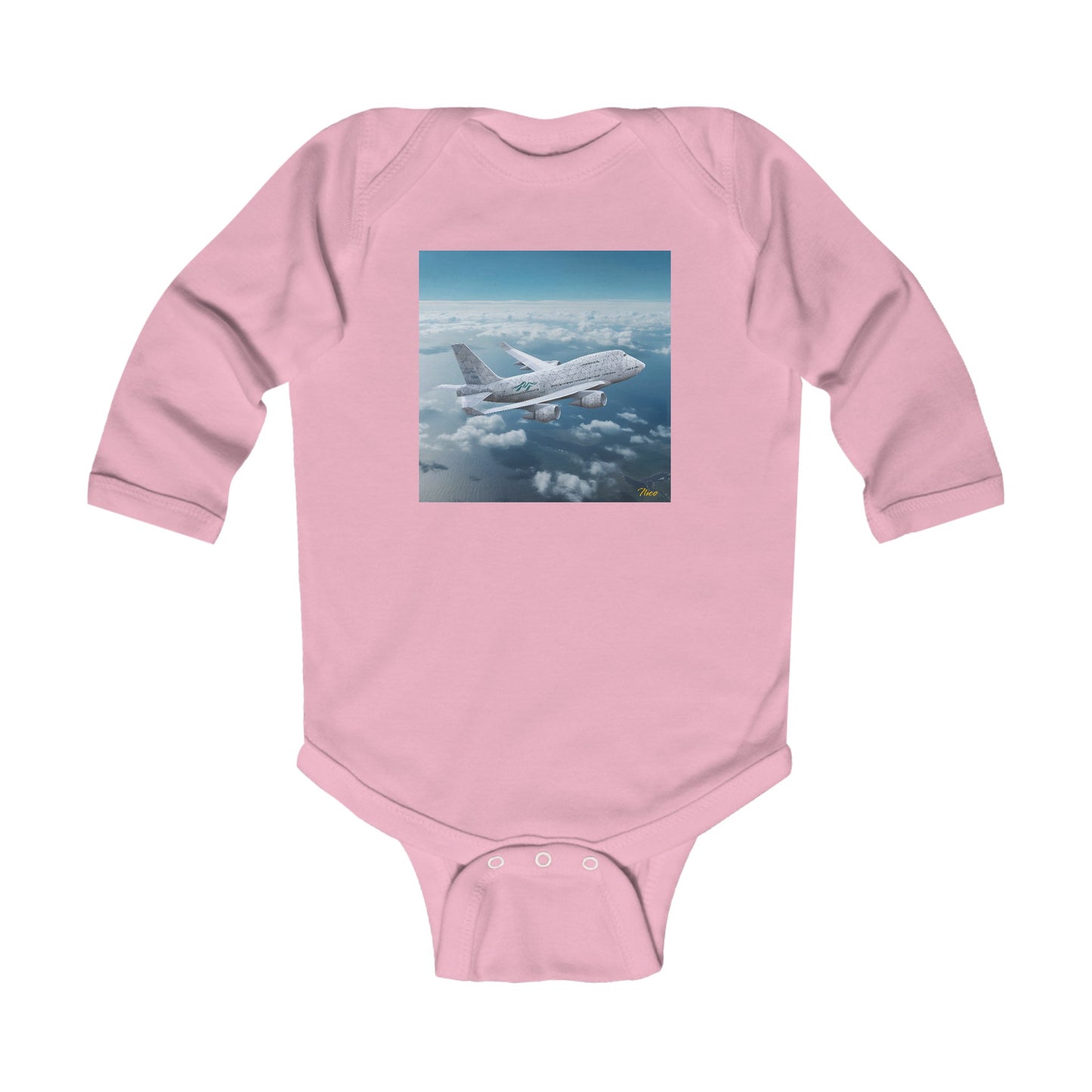 Frequent Flyer Miles Series Print #3 Infant Long Sleeve Bodysuit