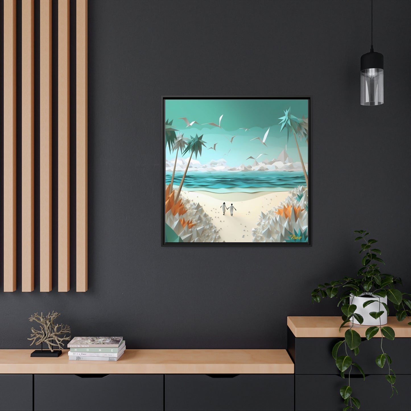 By The Seaside Series Print #9 - Black Framed Canvas Print