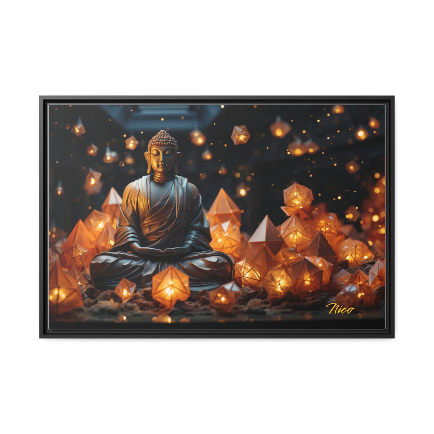 Ascending Buddha Series Print #10 - Black Framed Canvas Print