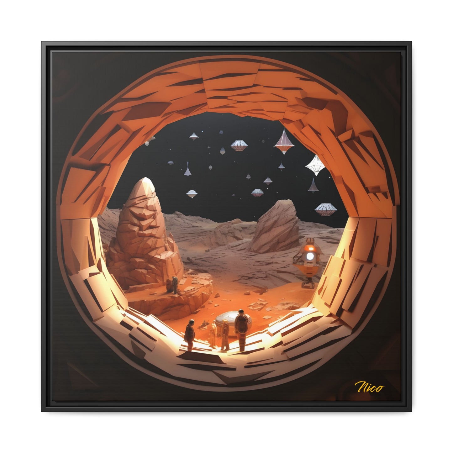 Elons' Dream Series Print #4 - Black Framed Canvas Print