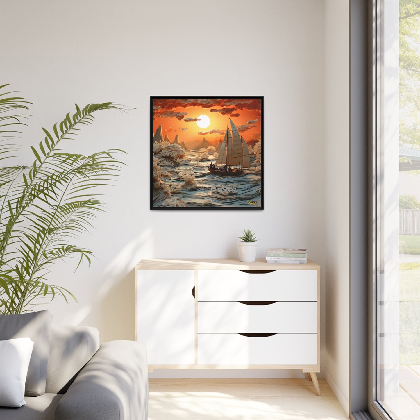 Into The Sunset Series Print #8 - Black Framed Canvas Print