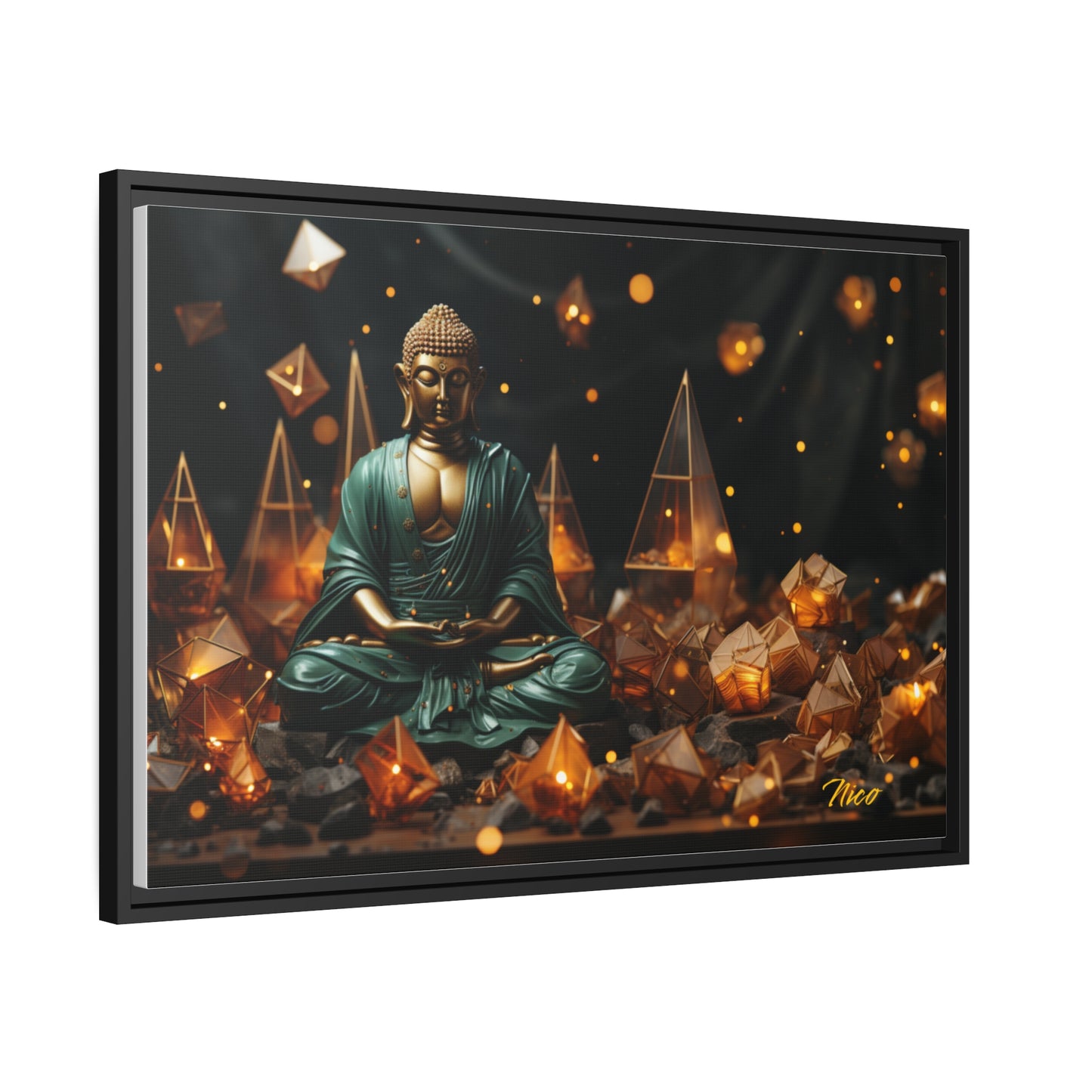 Ascending Buddha Series Print #4 - Black Framed Canvas Print