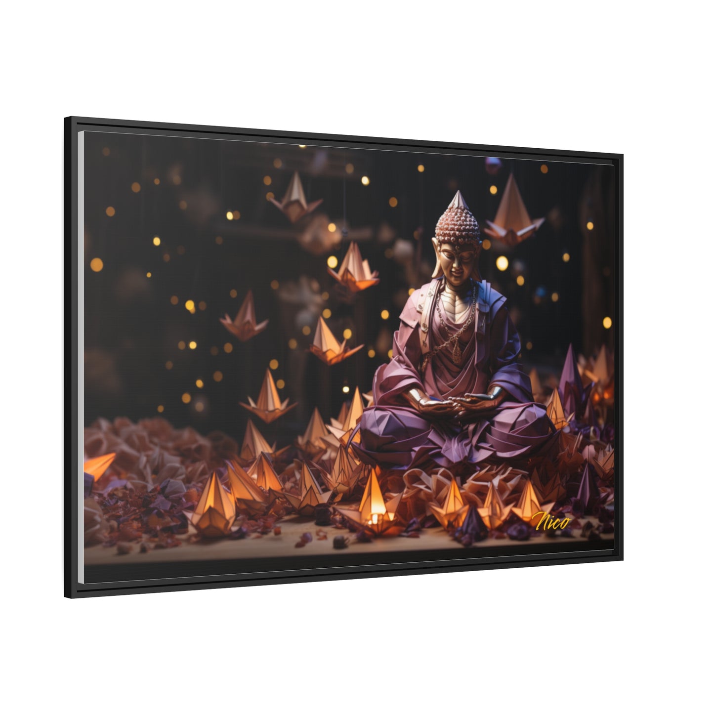 Ascending Buddha Series Print #6 - Black Framed Canvas Print