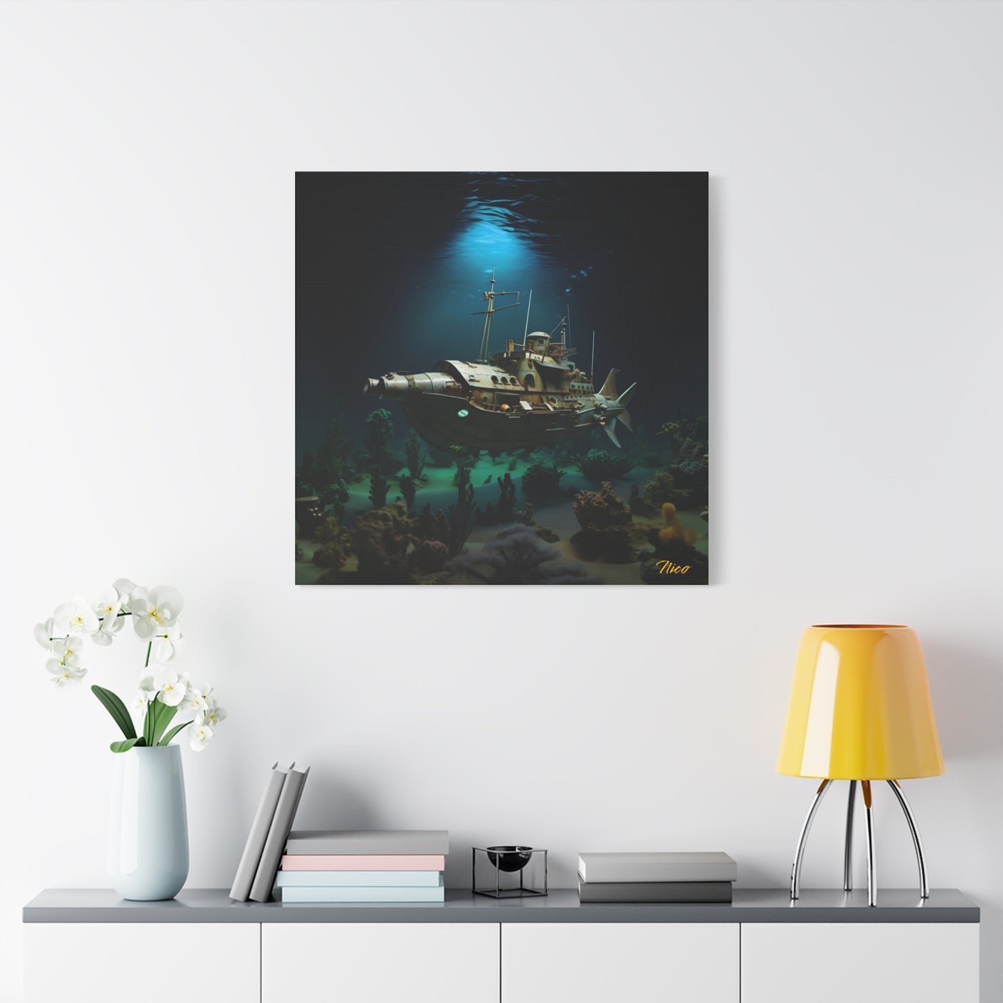 20,000 Leagues Under The Sea Series Print #7 - Streched Matte Canvas Print, 1.25" Thick