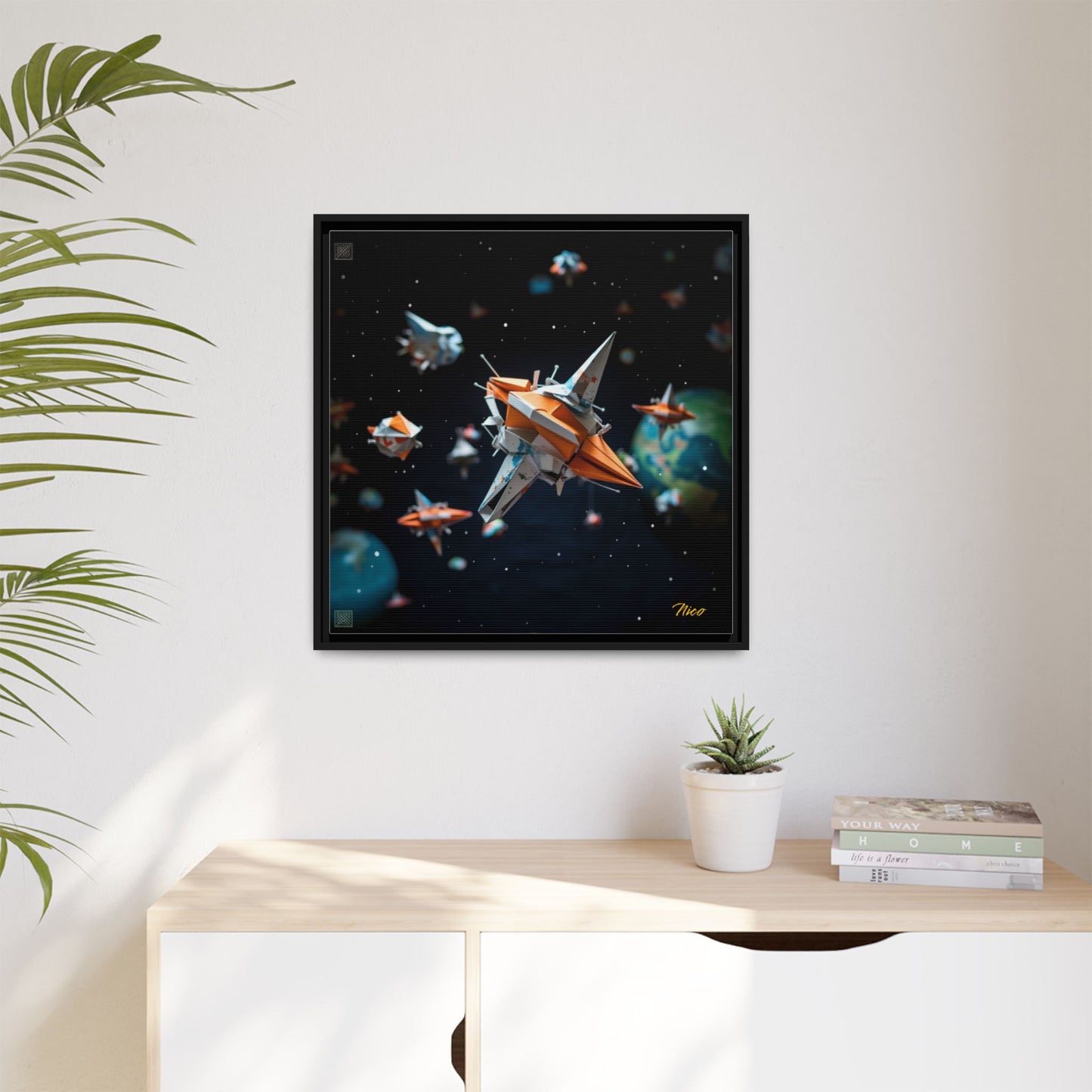 Elons' 1Dream Series Print #1 - Black Framed Canvas Print