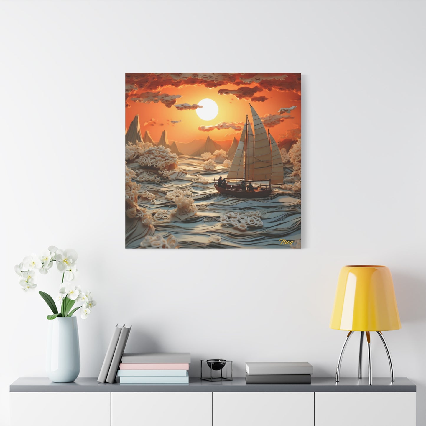 Into The Sunset Series Print #8 - Streched Matte Canvas Print, 1.25" Thick