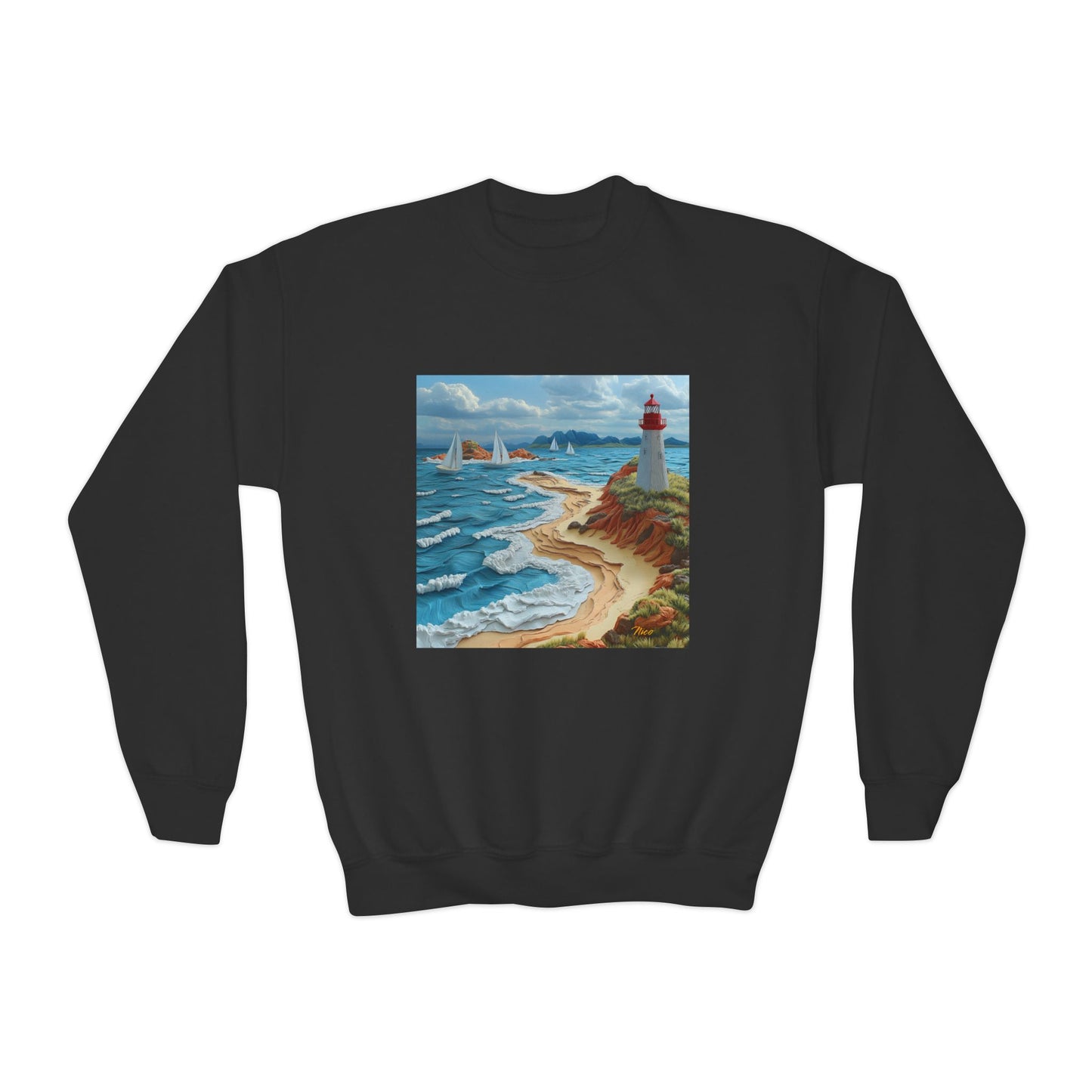 By The Seaside Series Print #4 Youth Crewneck Sweatshirt