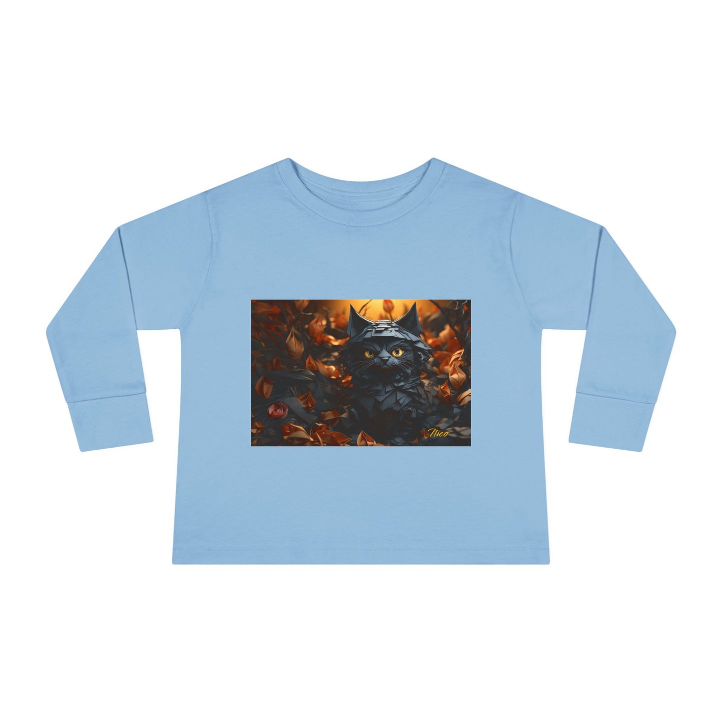 Halloween 2024 Series Print #2 "The Kitty Of Evil!" Toddler Long Sleeve Tee