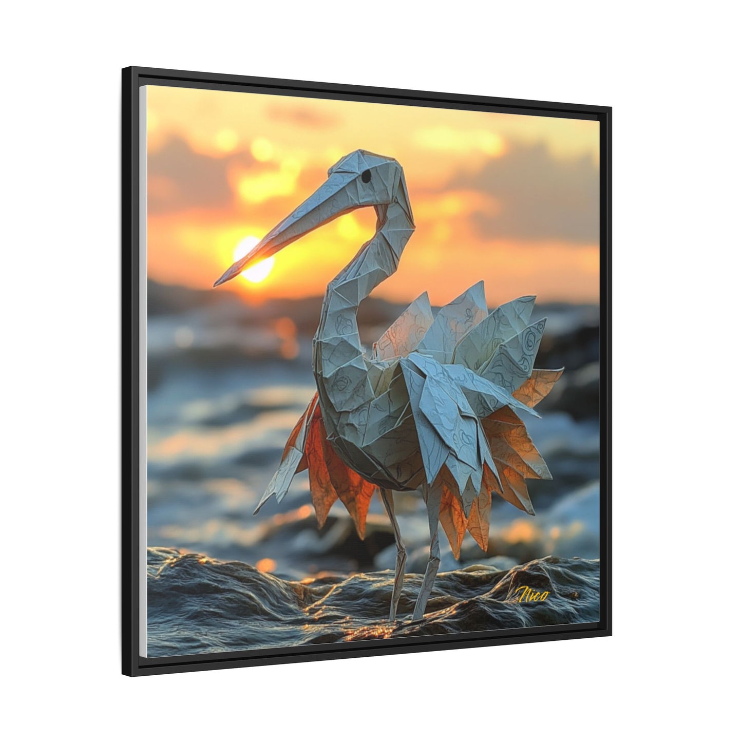 By The Seaside Series Print #1 - Black Framed Canvas Print