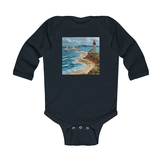 By The Seaside Series Print #4 Infant Long Sleeve Bodysuit