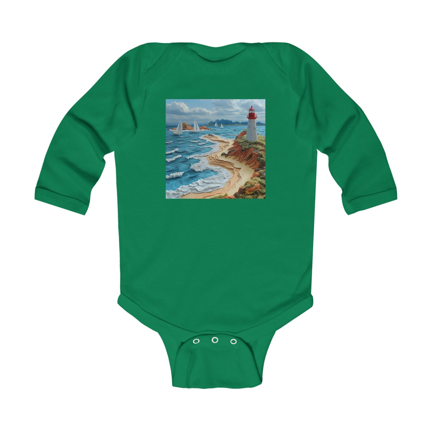 By The Seaside Series Print #4 Infant Long Sleeve Bodysuit