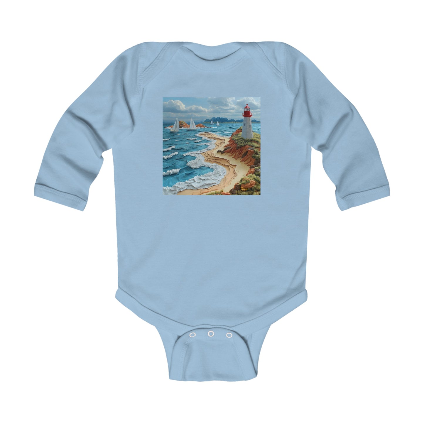 By The Seaside Series Print #4 Infant Long Sleeve Bodysuit